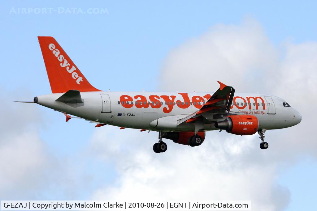 G-EZAJ, 2006 Airbus A319-111 C/N 2742, Airbus A319-111 on approach to Newcastle Airport in August 2010.