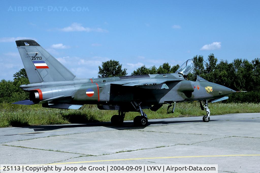25113, Soko J-22 Orao C/N Not found 25113, armed attack version of the Orao. This one sports the Tiger badge of 98 LBAP