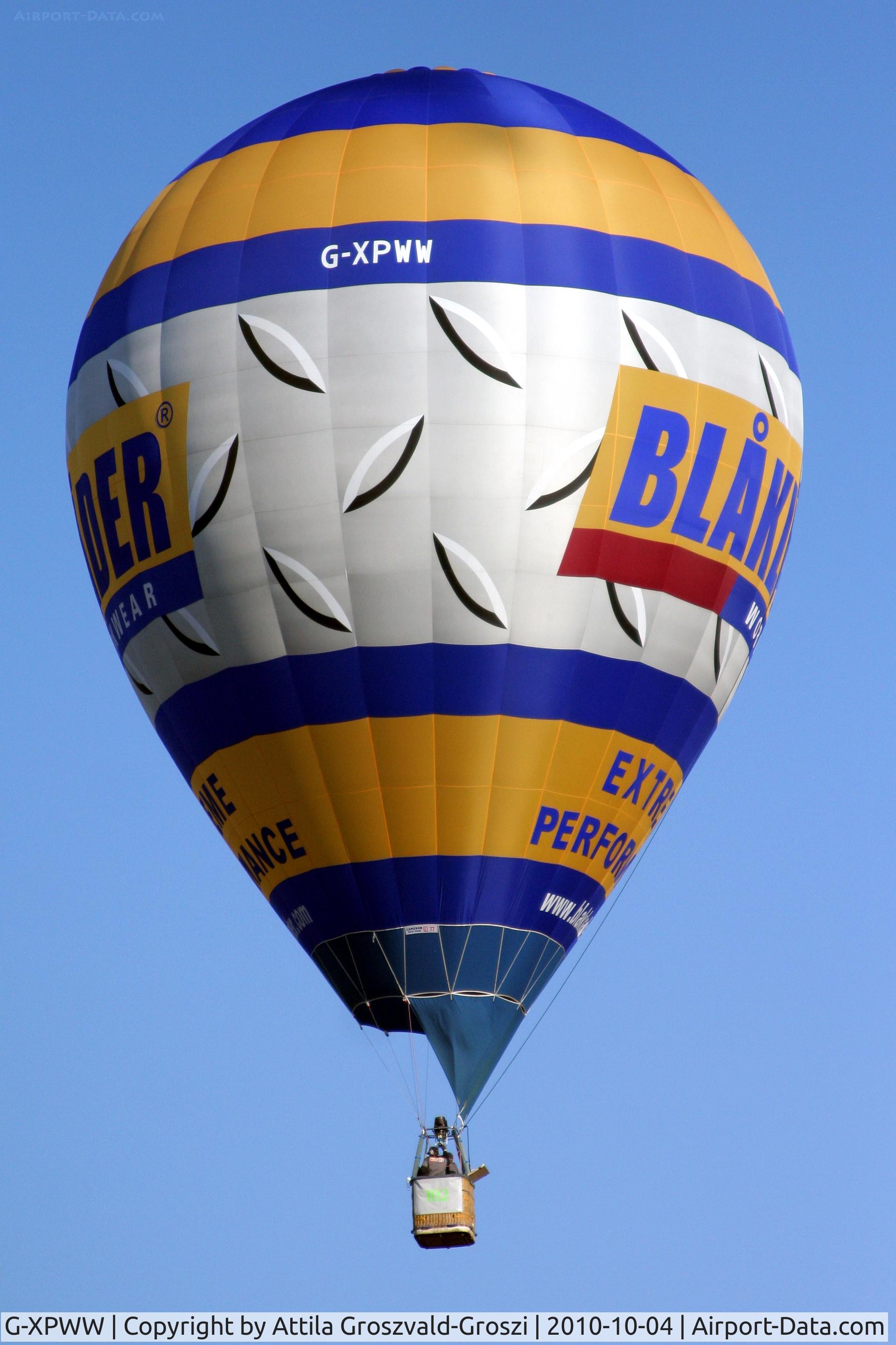G-XPWW, 2008 Cameron Balloons TR-77 C/N 11063, 19th World Hot Air Balloon Championship, Debrecen-Hungary