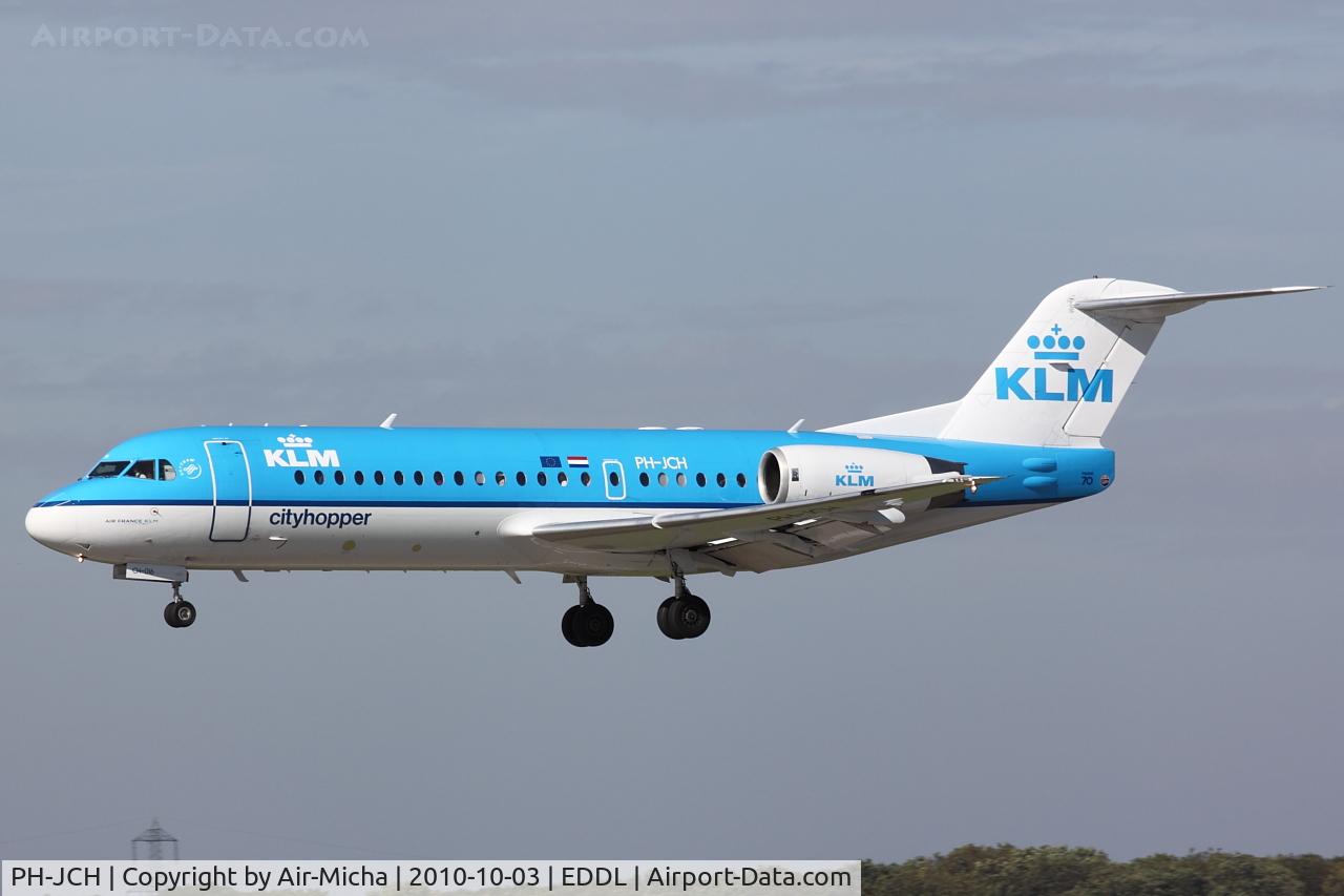 PH-JCH, 1994 Fokker 70 (F-28-0070) C/N 11528, KLM Cityhopper, Fokker F70, CN: 11528/285