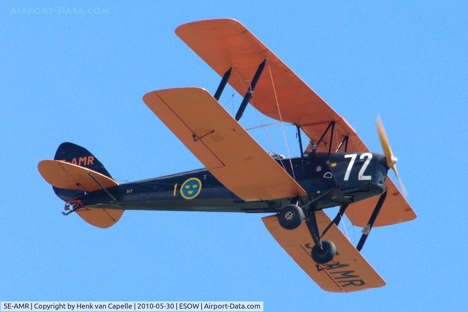 SE-AMR, 1935 De Havilland (ASJA) Sk11a Tiger Moth II (DH-82A) C/N 49, Tiger Moth SE-AMR during flypast at Västerås Hässlö airport, Sweden
