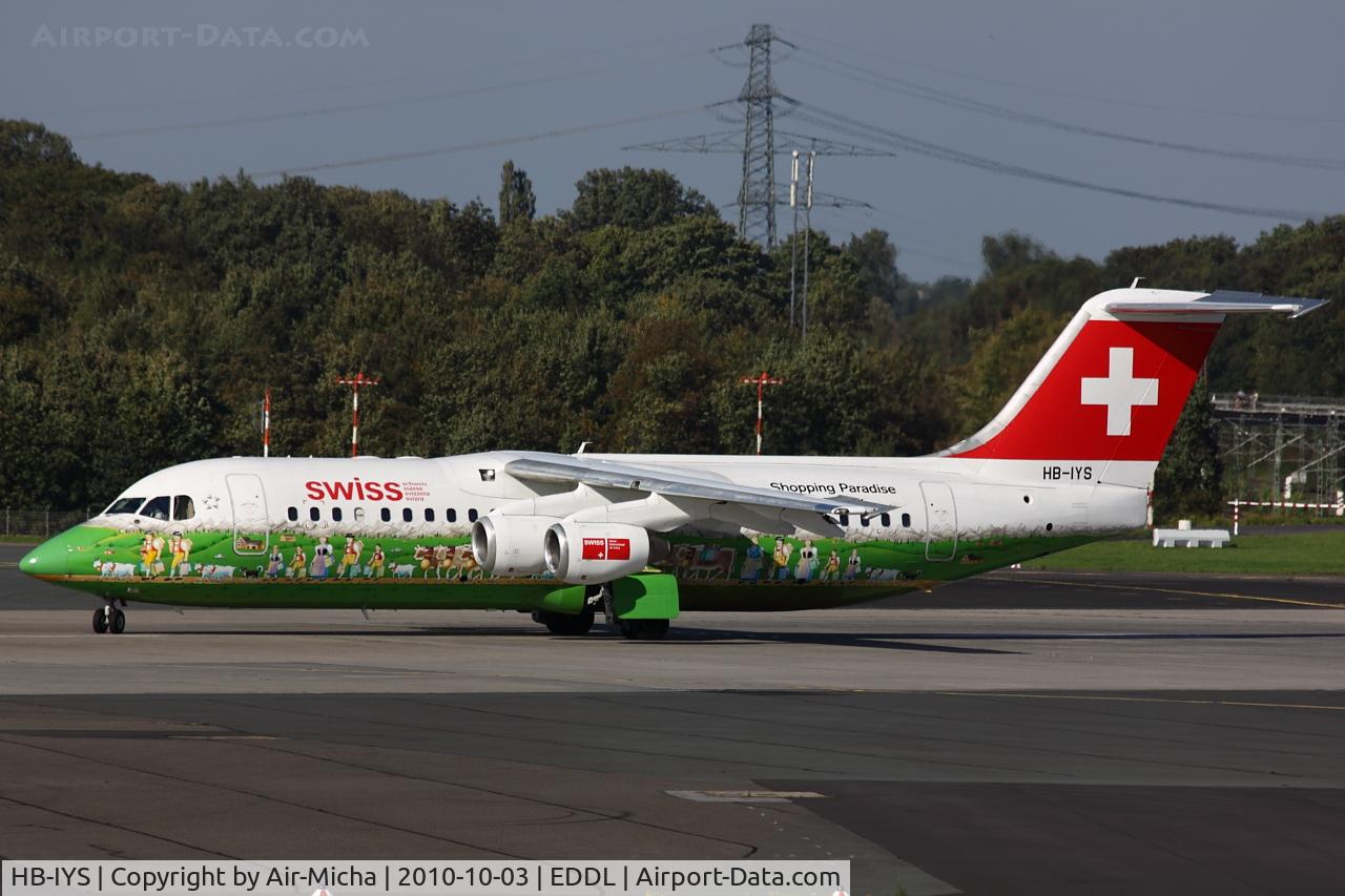 HB-IYS, 2001 British Aerospace Avro 146-RJ100 C/N E3381, Swissair, British Aerospace Avro RJ100, CN: E3381