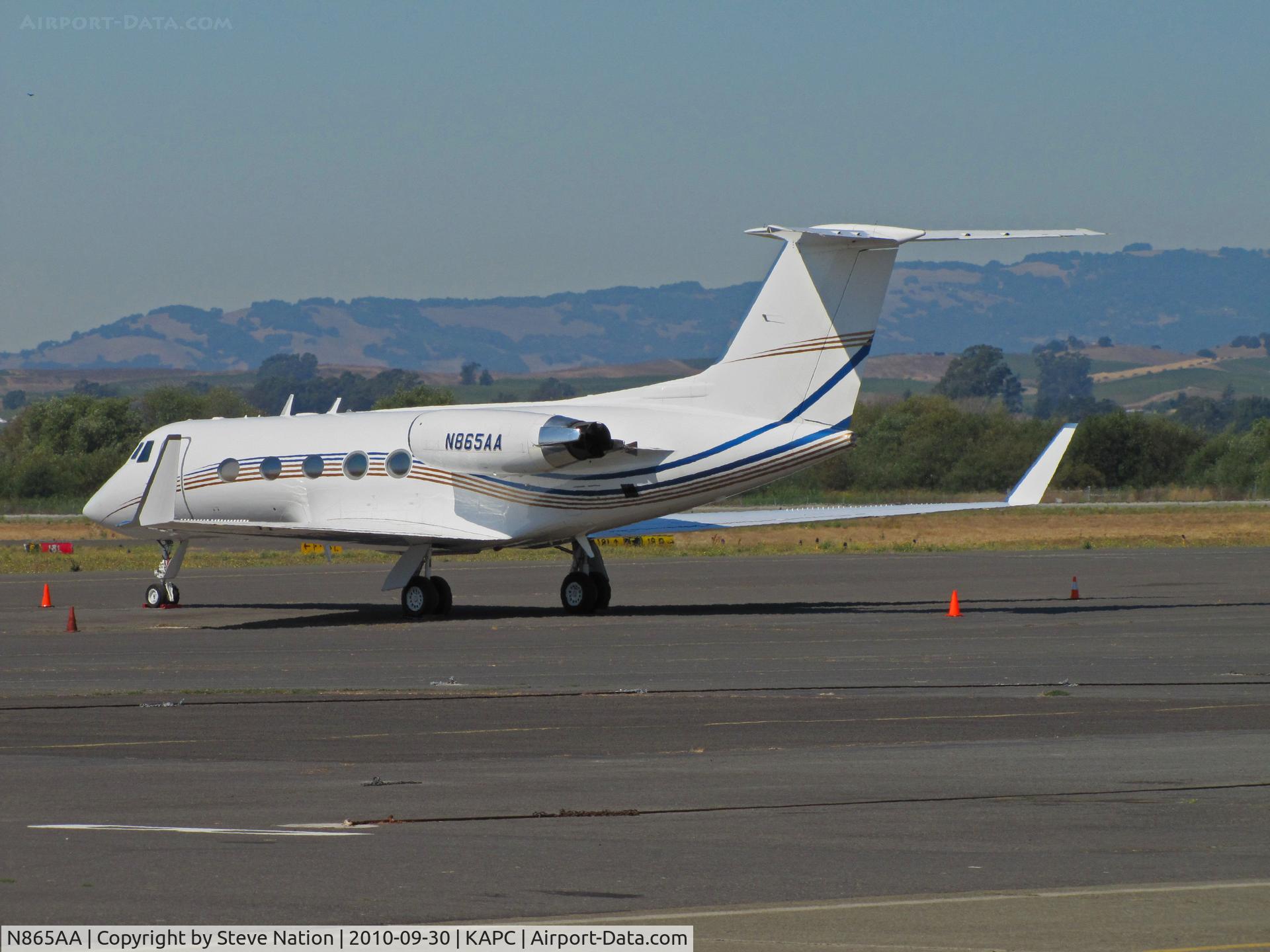 N865AA, 1969 Gulfstream Aerospace G1159B C/N 048, Washington Penn Plastic's 1969 G1159B on heavy jet ramp