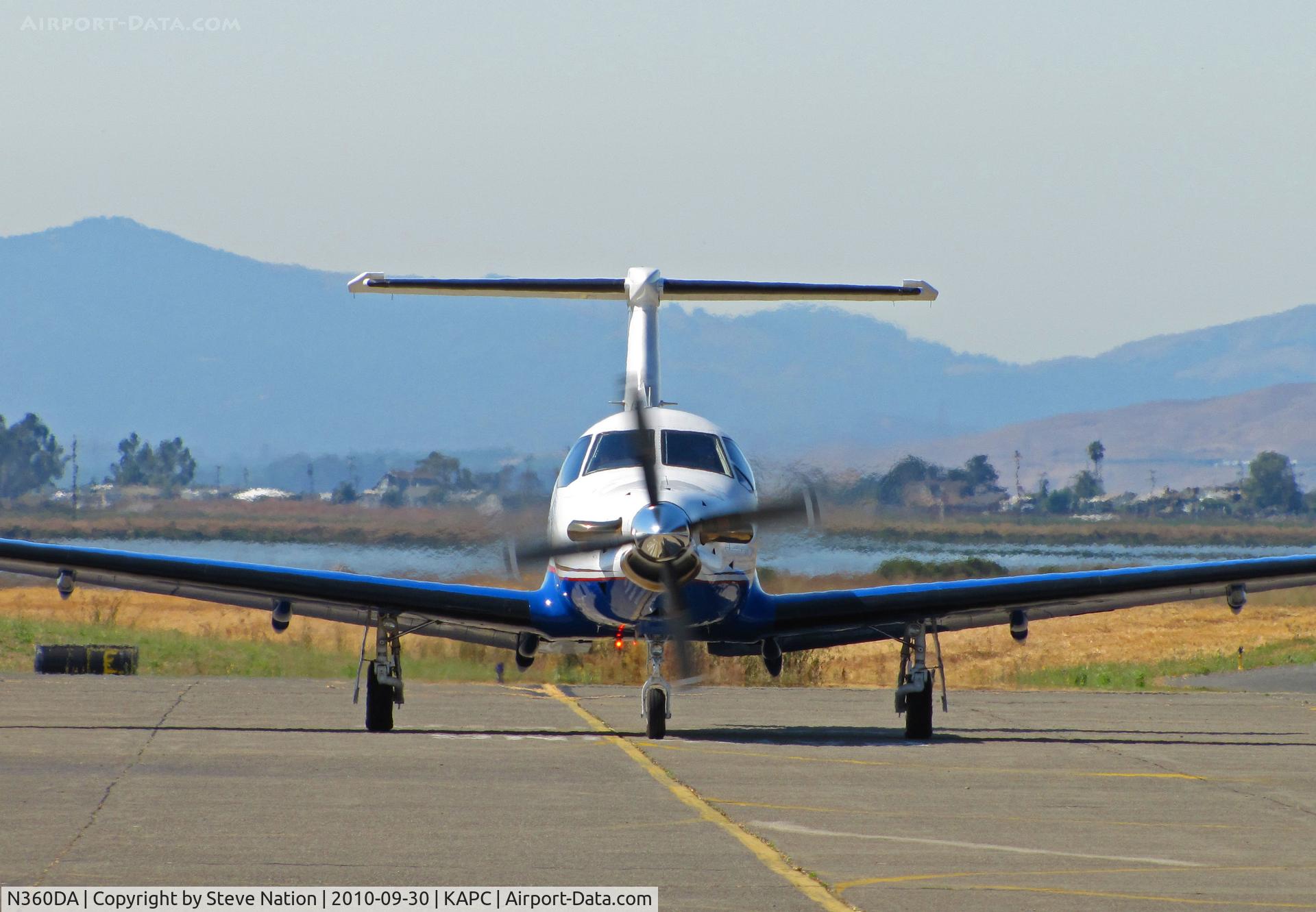 N360DA, 1999 Pilatus PC-12/45 C/N 270, Head-on of On the Rise Aviation's 1999 Pilatus PC-12/45 in from KCRQ (McClellan-Palomar Airport, Carlsbad, CA)