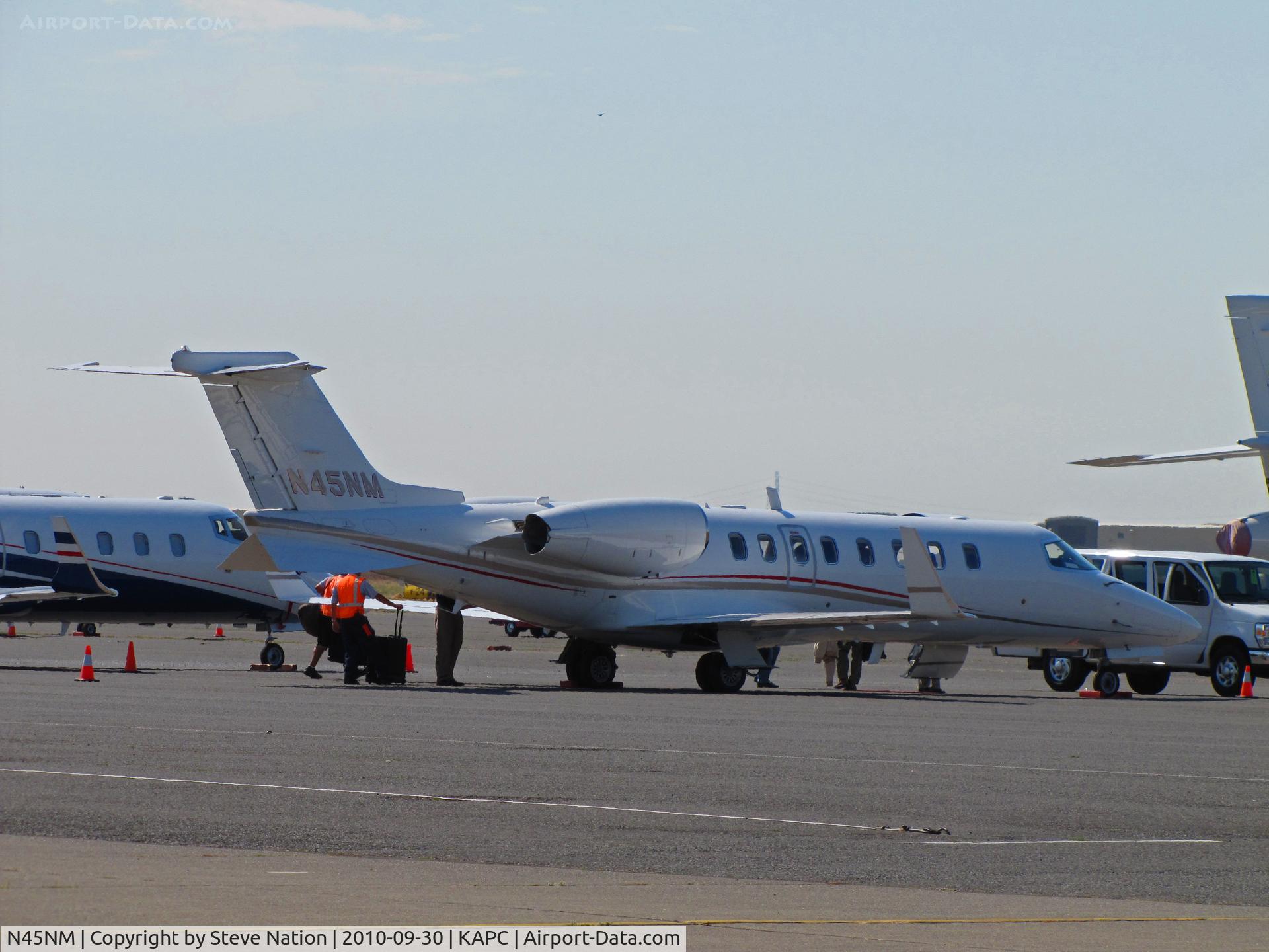 N45NM, 2004 Learjet 45 C/N 253, HM International 2004 Learjet 45 on bizjet ramp in from KTUL (Tulsa Intl Airport, OK)
