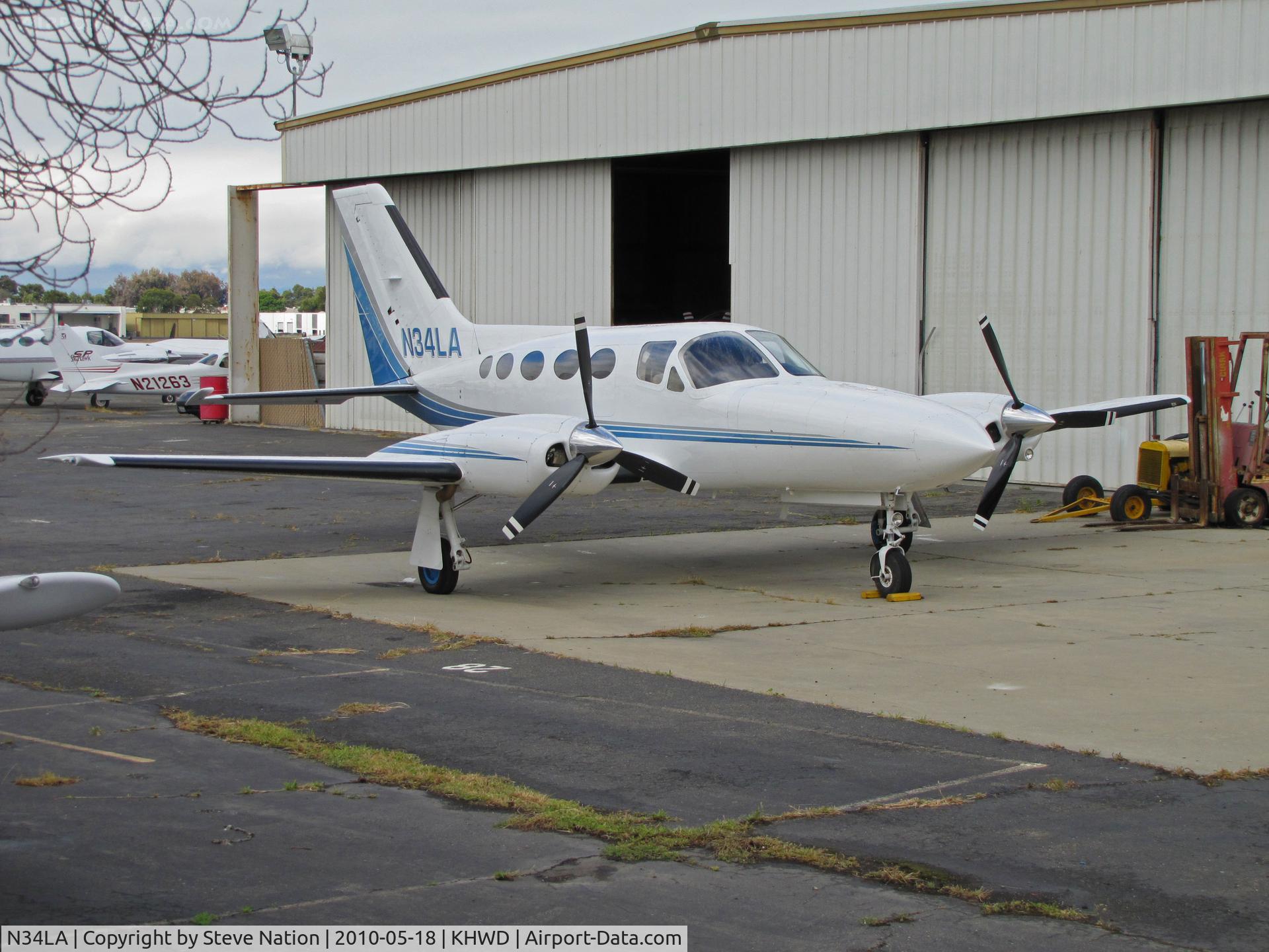N34LA, 1982 Cessna 421C Golden Eagle C/N 421C1240, Healdsburg, CA-based 1982 Cessna 421C Golden Eagle in for checks at Hayward, CA