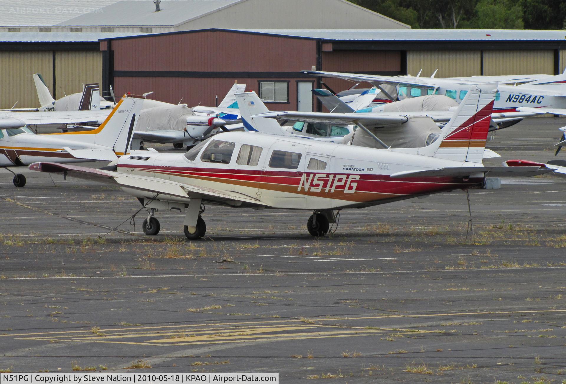 N51PG, 1984 Piper PA-32R-301T Turbo Saratoga C/N 32R-8529003, Biggles Aviation 1984 PA-32E-301T at Palo Alto, CA