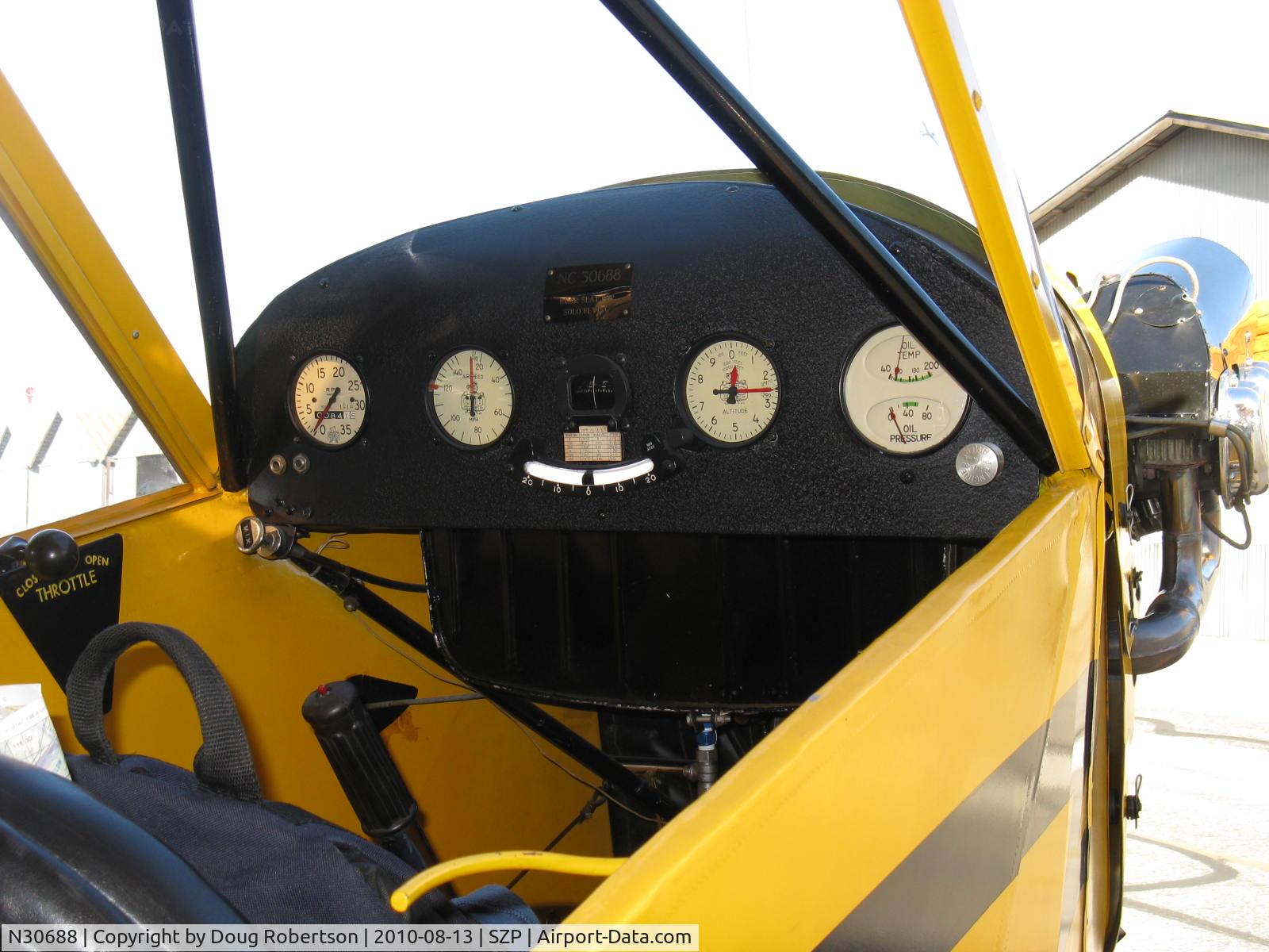 N30688, 1940 Piper J3L-65 Cub Cub C/N 5022, 1940 Piper J3L-65 CUB, Lycoming O-145B 65 Hp, panel