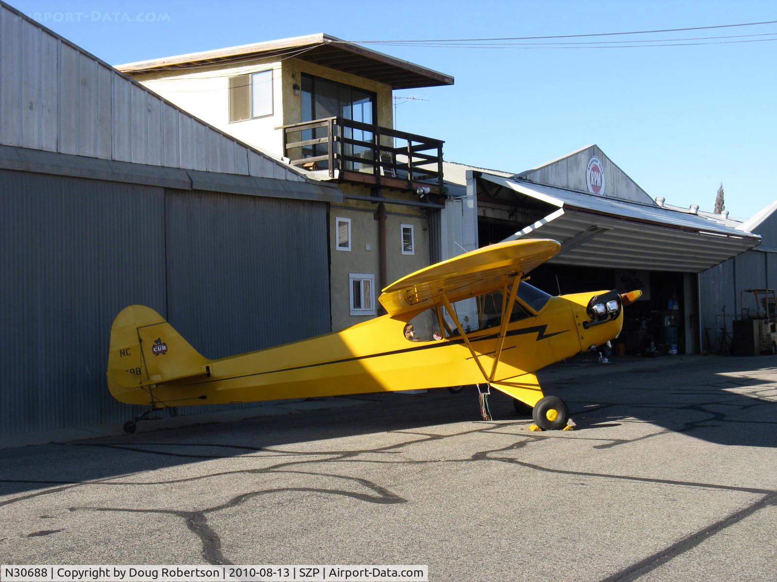 N30688, 1940 Piper J3L-65 Cub Cub C/N 5022, 1940 Piper J3L-65 CUB, Lycoming O-145B 65 Hp, new CUBs were available with Continental, Franklin or Lycoming engines, each with 65 hp.