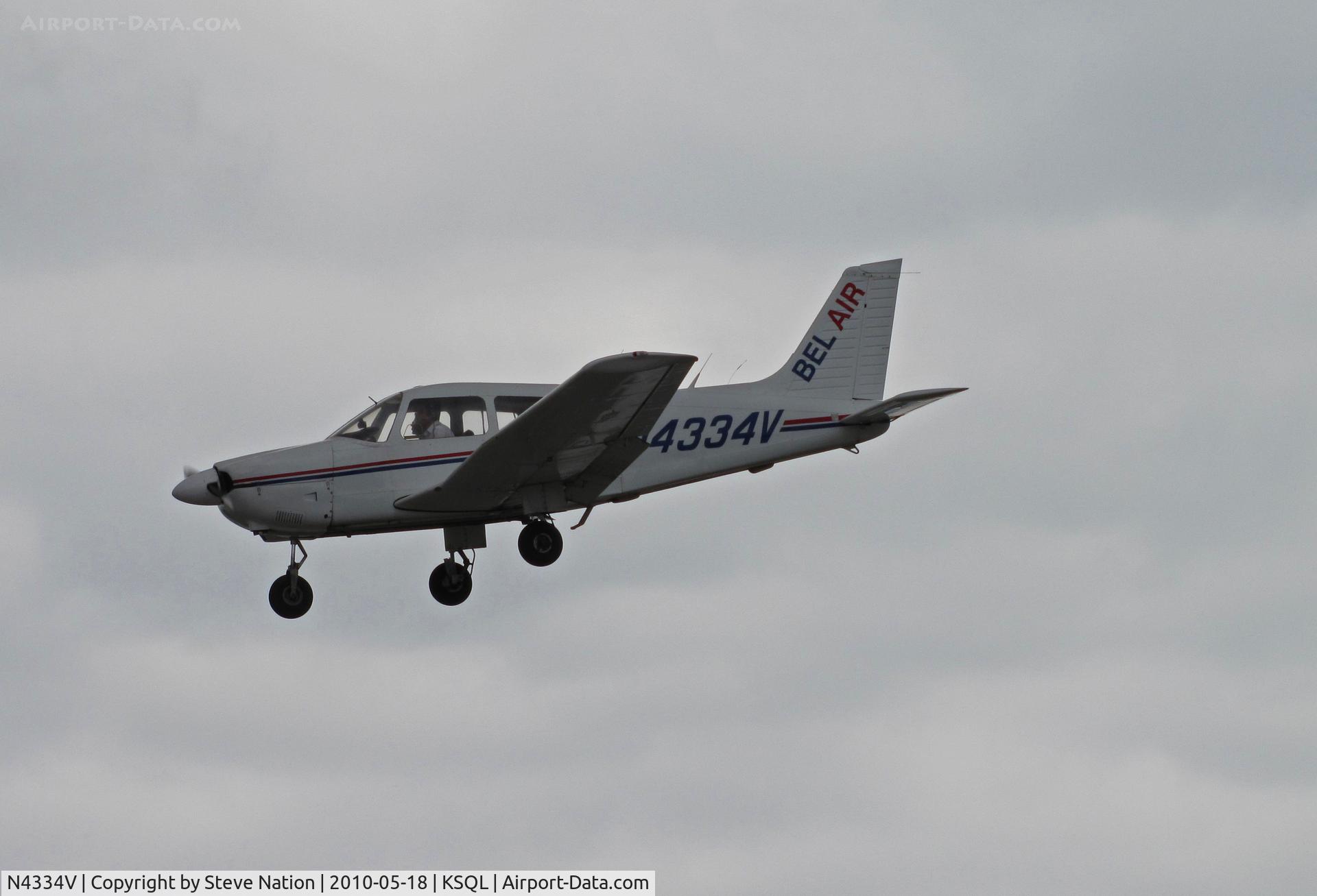 N4334V, 1984 Piper PA-28-181 Archer C/N 28-8490039, Bel Air 1984 PA-28-181 on final during training flight at San Carlos, CA