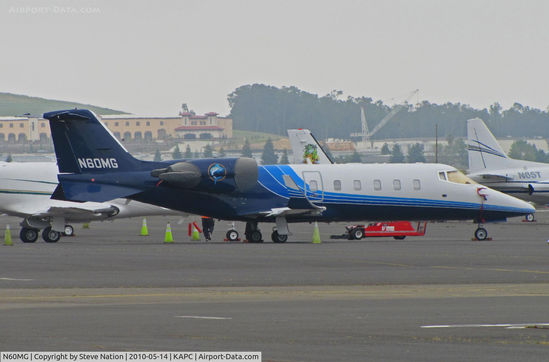 N60MG, 1994 Learjet Inc 60 C/N 042, Florida Marlins 1994 Learjet 60 on bizjet ramp at Napa, CA