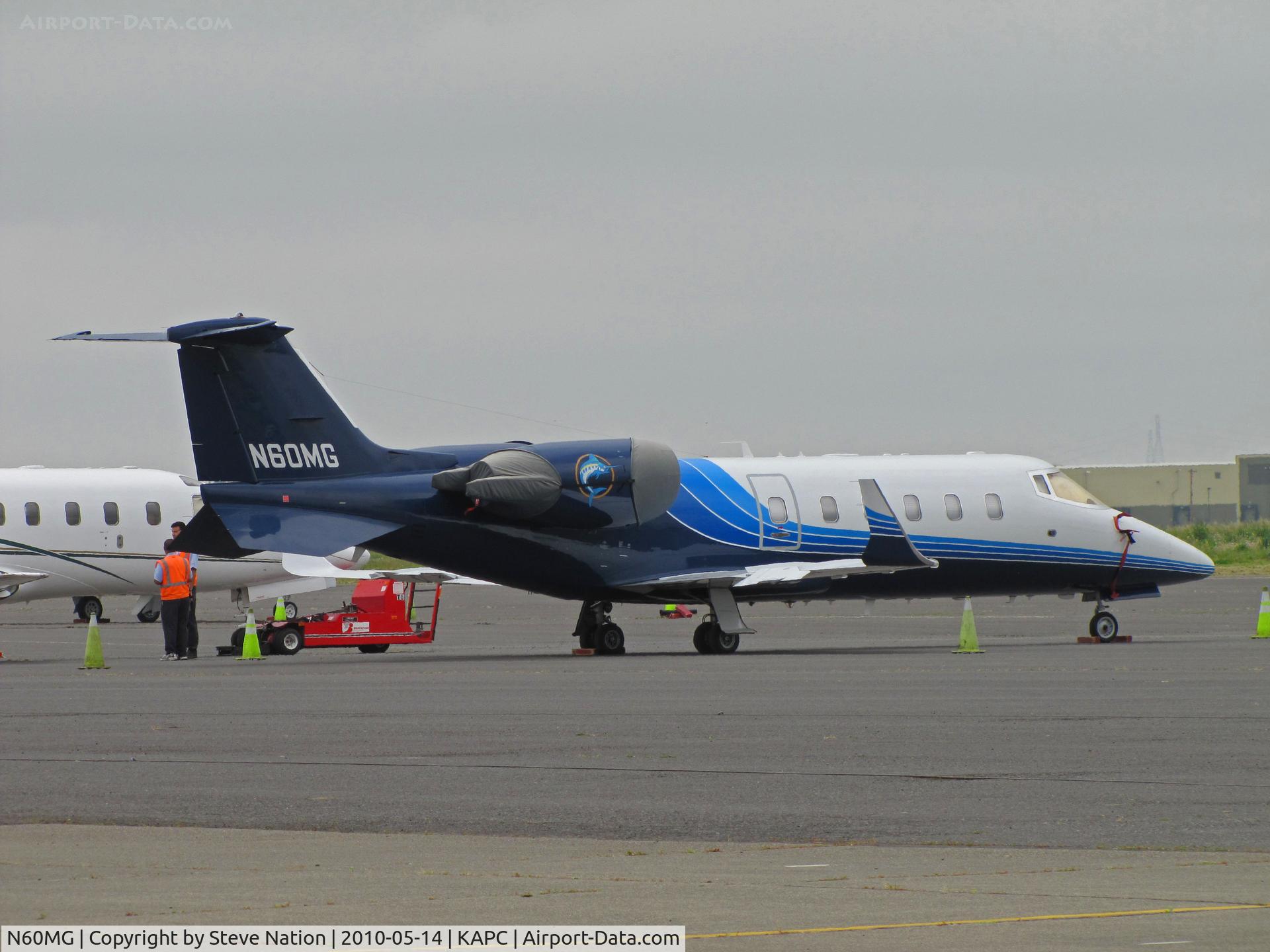 N60MG, 1994 Learjet Inc 60 C/N 042, Florida Marlins 1994 Learjet 60 on bizjet ramp at Napa, CA