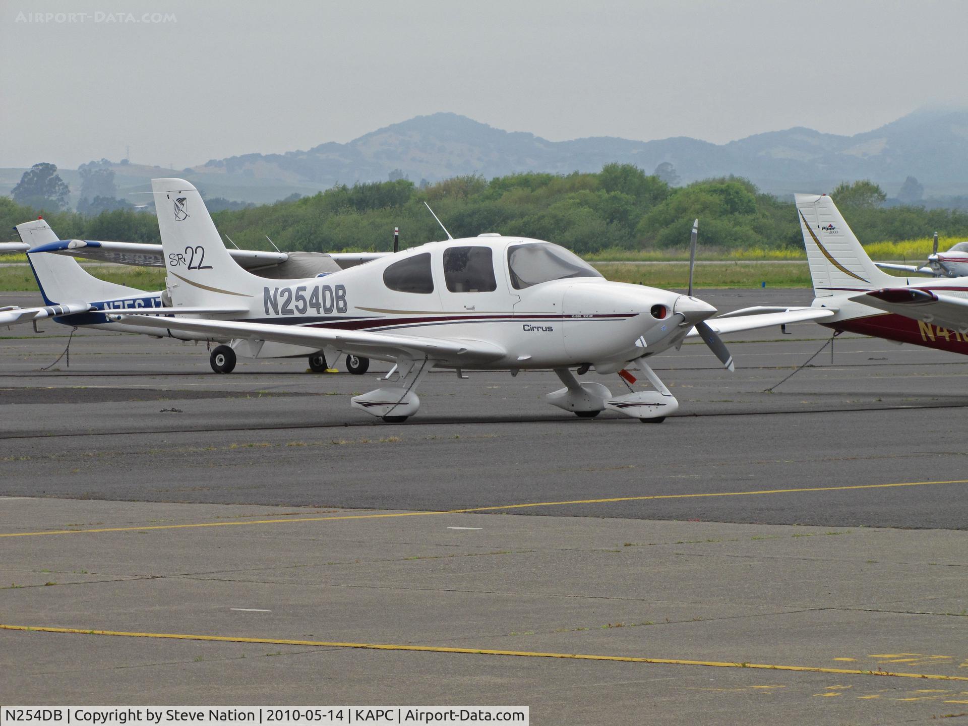 N254DB, 2002 Cirrus SR22 C/N 0157, 2002 Cirrus Design SR22 visiting Napa from Monterey, CA