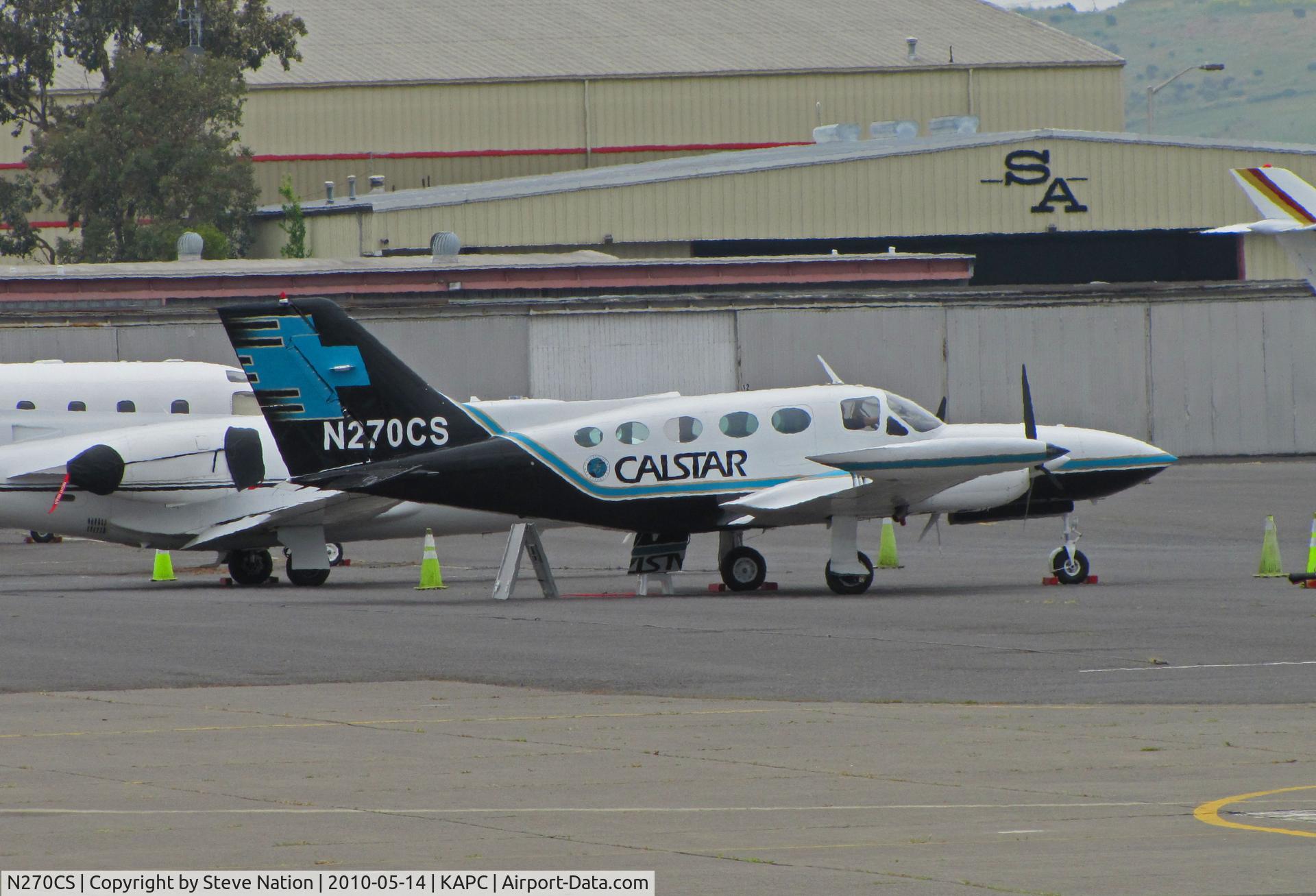 N270CS, 1975 Cessna 421B Golden Eagle C/N 421B0869, CALSTAR 1975 Cessna 421 being readied for medevac flight at Napa, CA