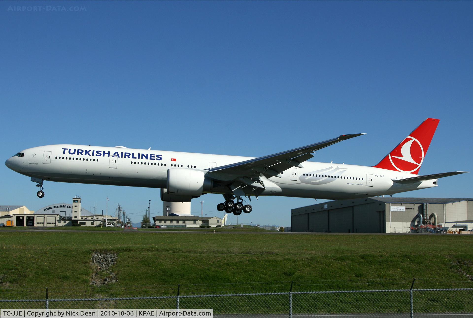 TC-JJE, 2010 Boeing 777-3F2/ER C/N 40707, KPAE Boeing 126 about to touch down on 34L after a test flight to KMWH today first flight 9/17/2010 Selcal AS-BJ