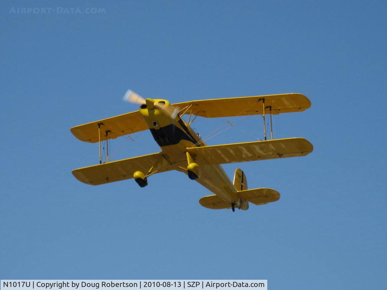 N1017U, 1939 CASA 1-131 Jungmann C/N E3B-435, 1939 Bucker JUNGMANN C.A.S.A.1.131, Lycoming O-360 180 Hp upgrade conversion, takeoff climb Rwy 22