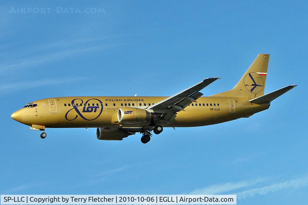 SP-LLC, 1993 Boeing 737-45D C/N 27157, LOT Boeing 737-45D, c/n: 27157 in striking colour scheme at Heathrow
