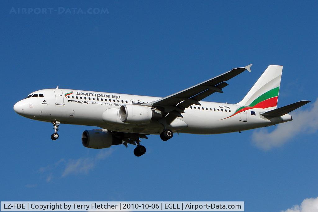 LZ-FBE, 2009 Airbus A320-214 C/N 3780, 2009 Airbus A320-214, c/n: 3780 of Bulgaria Air at Heathrow