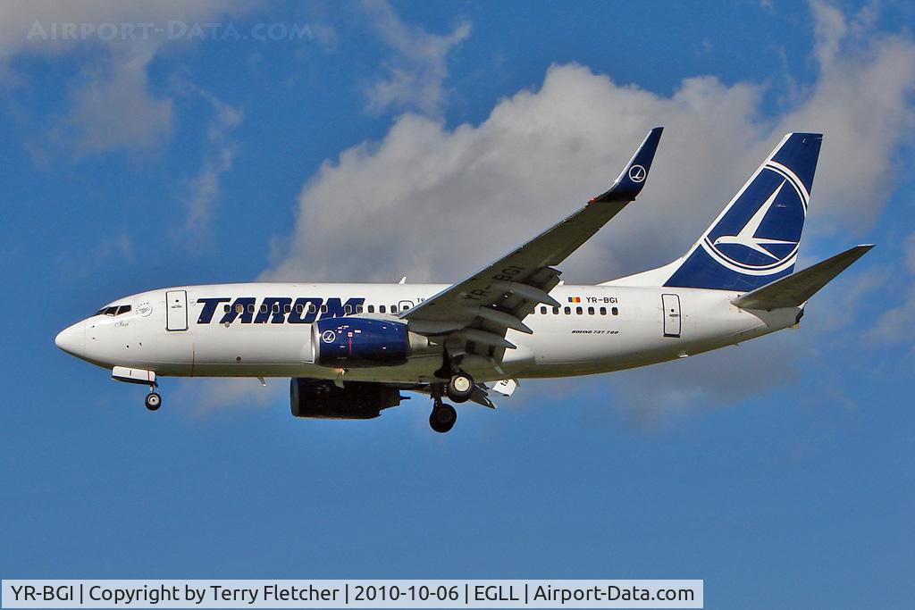 YR-BGI, 2003 Boeing 737-78J C/N 28439, Boeing 737-78J, c/n: 28439 of Romanian carrie , Tarom at Heathrow