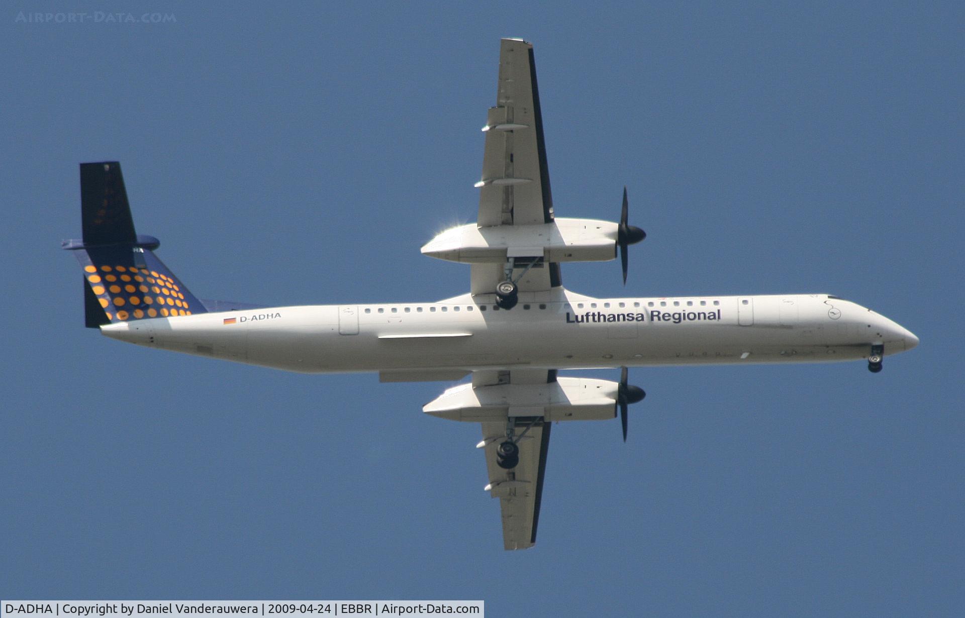 D-ADHA, 2000 De Havilland Canada DHC-8-402Q Dash 8 C/N 4028, On approach to RWY 07R