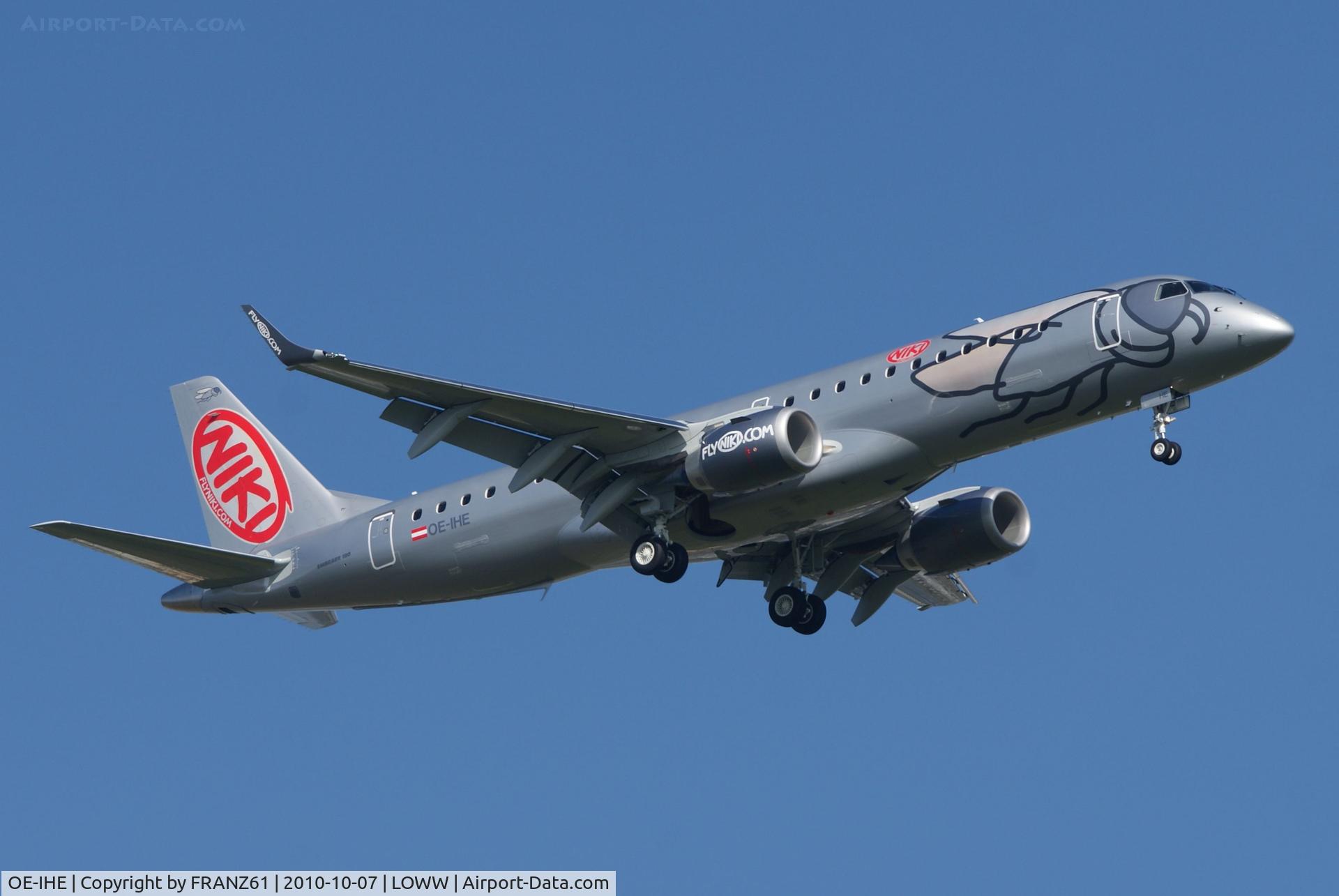 OE-IHE, 2010 Embraer 190LR (ERJ-190-100LR) C/N 19000387, Erstlandung in VIE/LOWW , NIKI , Embraer ERJ190