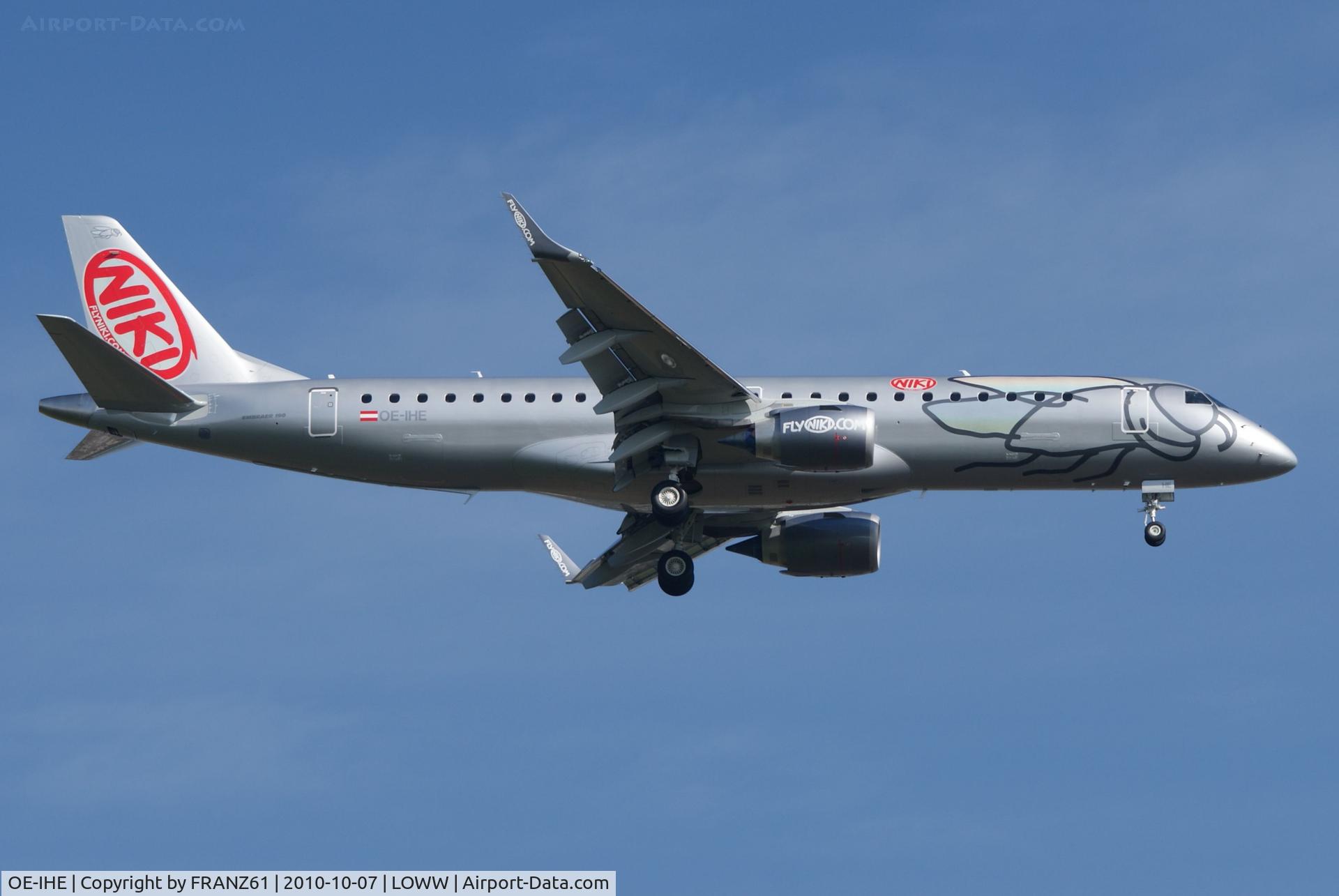 OE-IHE, 2010 Embraer 190LR (ERJ-190-100LR) C/N 19000387, Erstlandung in VIE/LOWW , NIKI , Embraer ERJ190