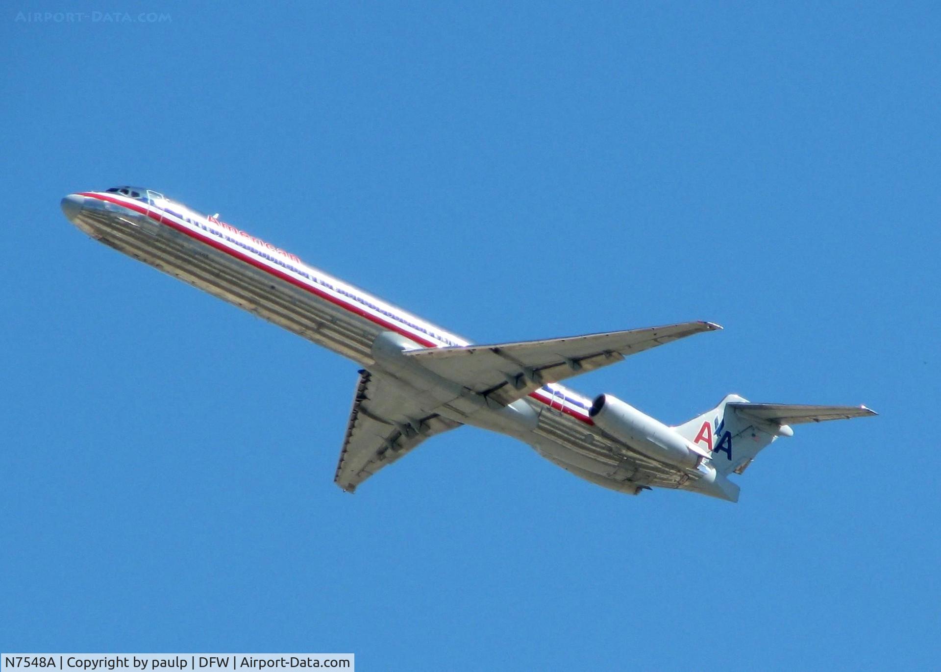 N7548A, 1991 McDonnell Douglas MD-82 (DC-9-82) C/N 53030, Taking off from DFW.