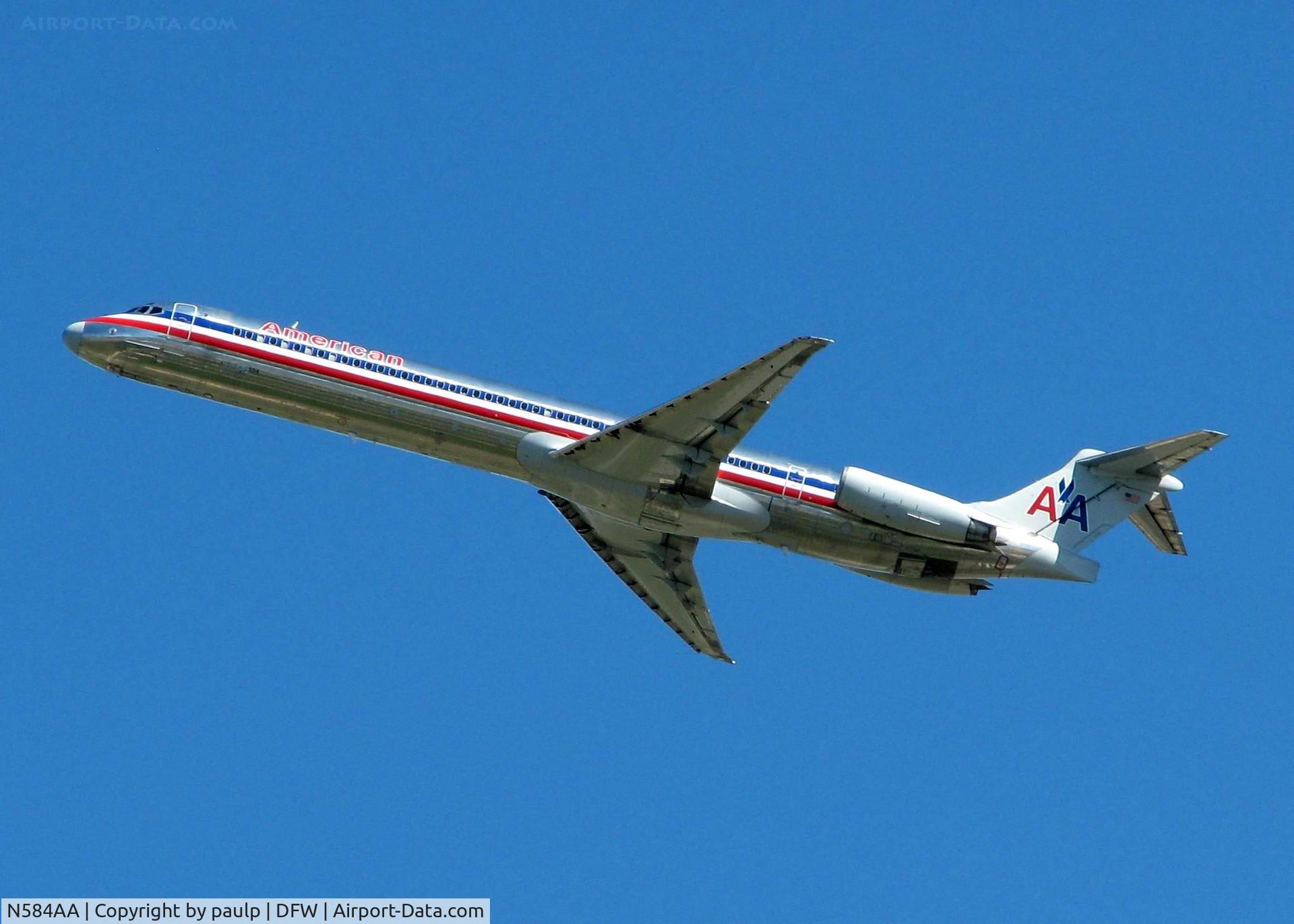 N584AA, 1991 McDonnell Douglas MD-82 (DC-9-82) C/N 53247, Off of 36R at DFW.
