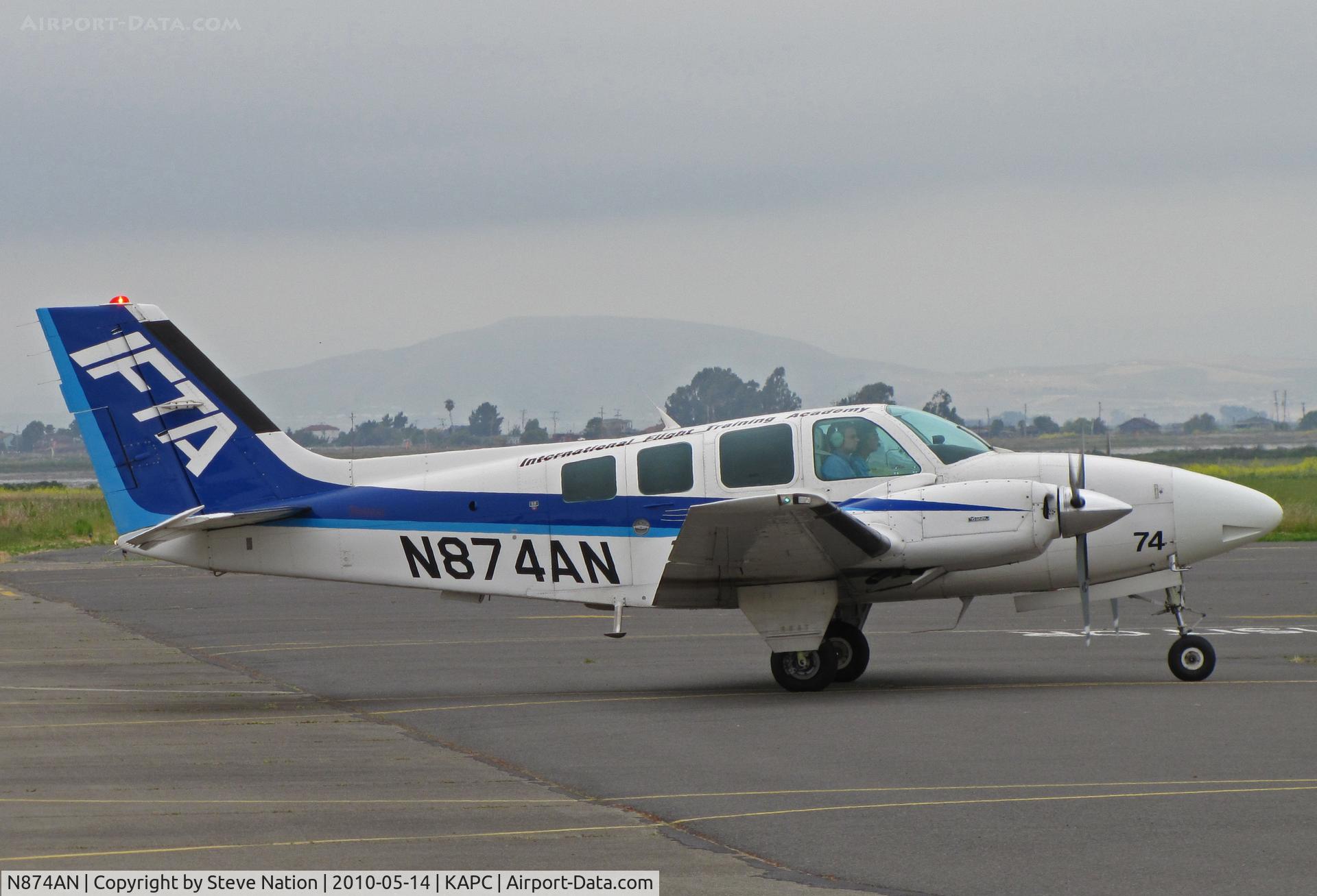 N874AN, 1993 Beech 58 Baron C/N TH-1681, IFTA/International Flight Training Academy (ANA Japan Airlines) 1993 Beech 58 in from KBFL (Meadows Field/Bakersfield, CA)