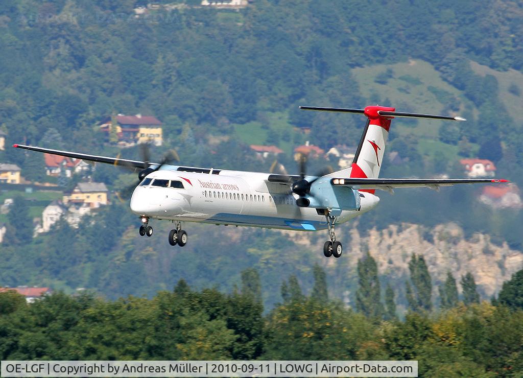 OE-LGF, 2002 De Havilland Canada DHC-8-402Q Dash 8 C/N 4068, Approaching rwy. 17C