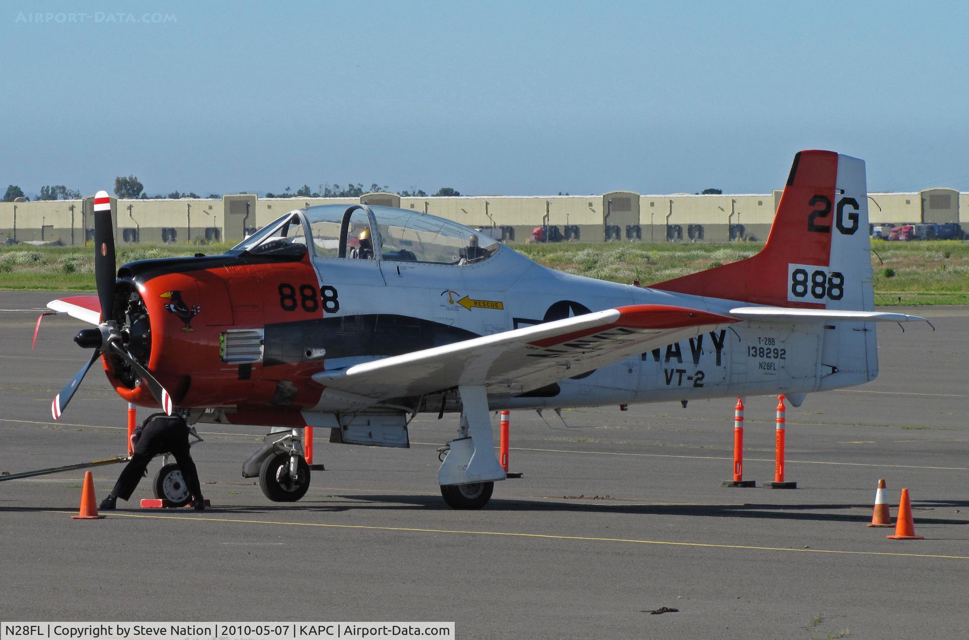 N28FL, 1955 North American T-28B Trojan C/N 200-363, Napa, CA-based T-28B in VT-2 markings for display with B-17G 