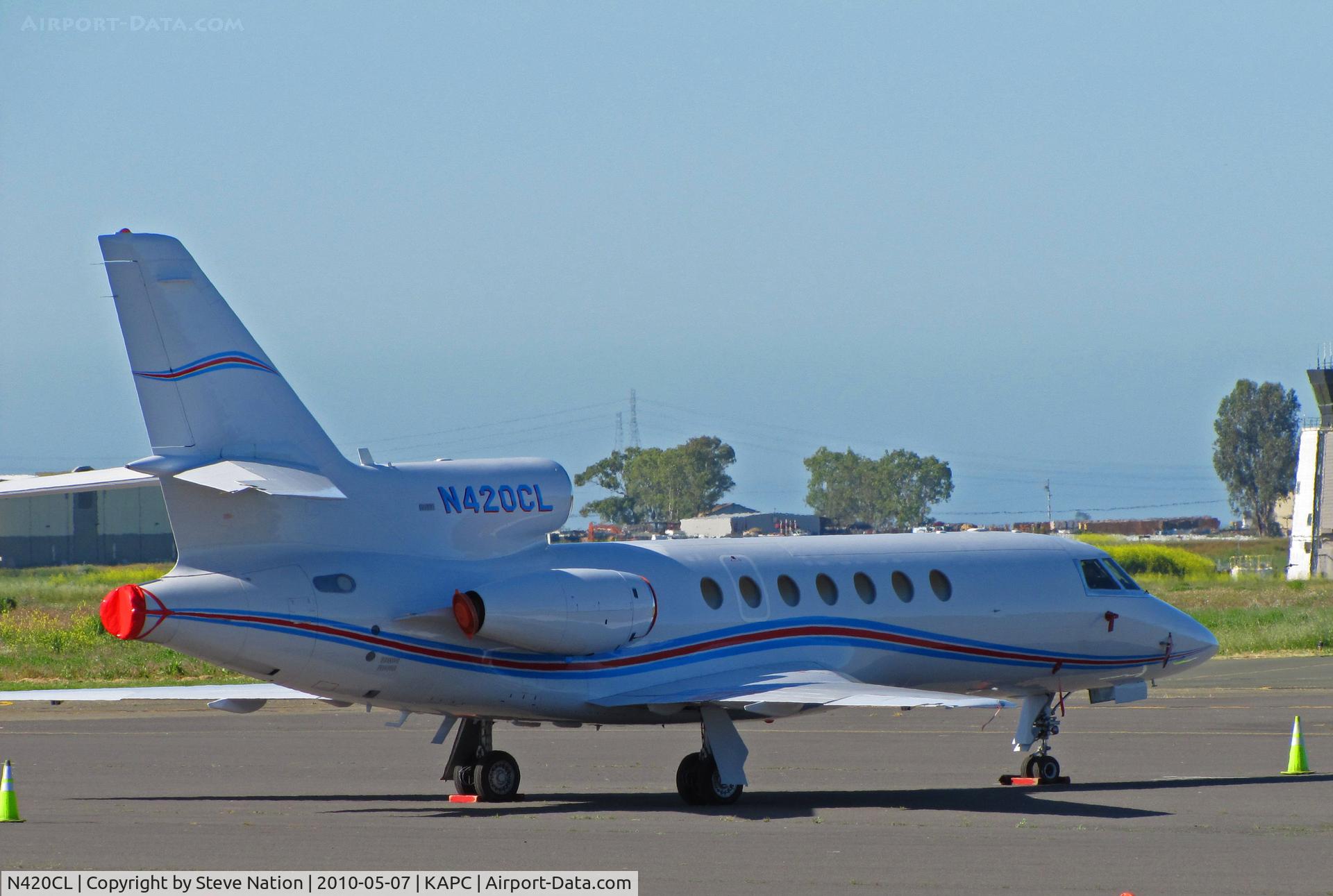 N420CL, 1979 Dassault-Breguet Falcon 50 C/N 10, T + G Aviation of Danbury, CT operates this 1979 Falcon 50 seen on the bizjet ramp at Napa, CA in late spring