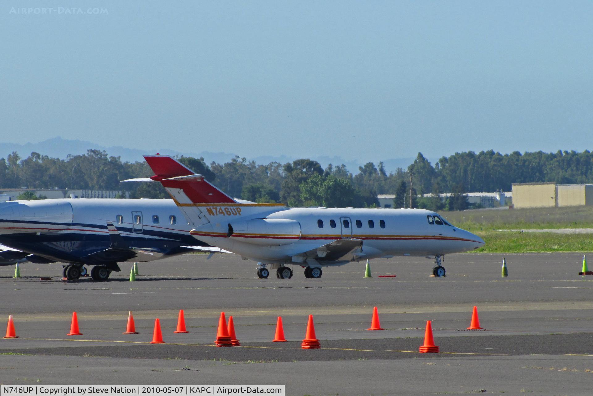 N746UP, 2001 Raytheon Hawker 800XP C/N 258522, SoCal-based 2001 Hawker 800XP on bizjet ramp at Napa, CA - or is this a 