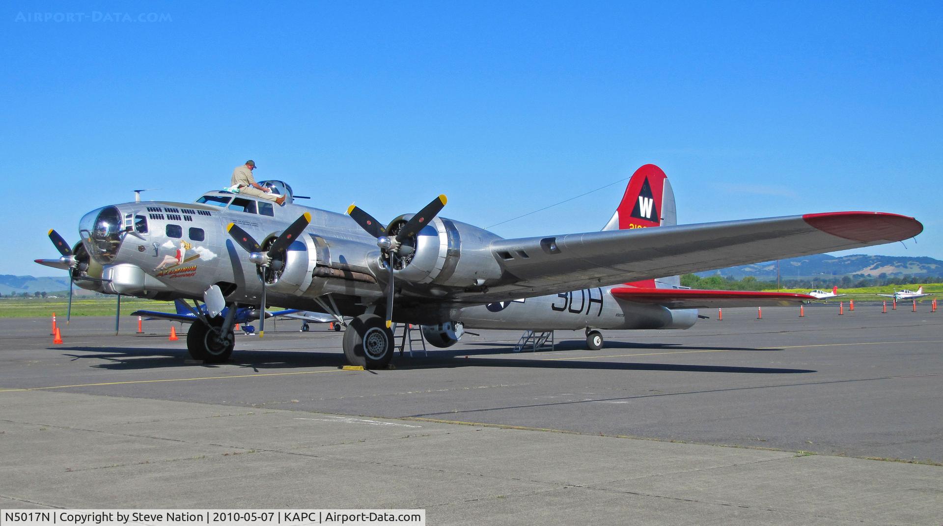 N5017N, 1944 Lockheed/Vega (Boeing) B-17G-105-VE Flying Fortress C/N 8649, Getting ready for the throng to arrive - EAA's beautifully-restored B-17G 