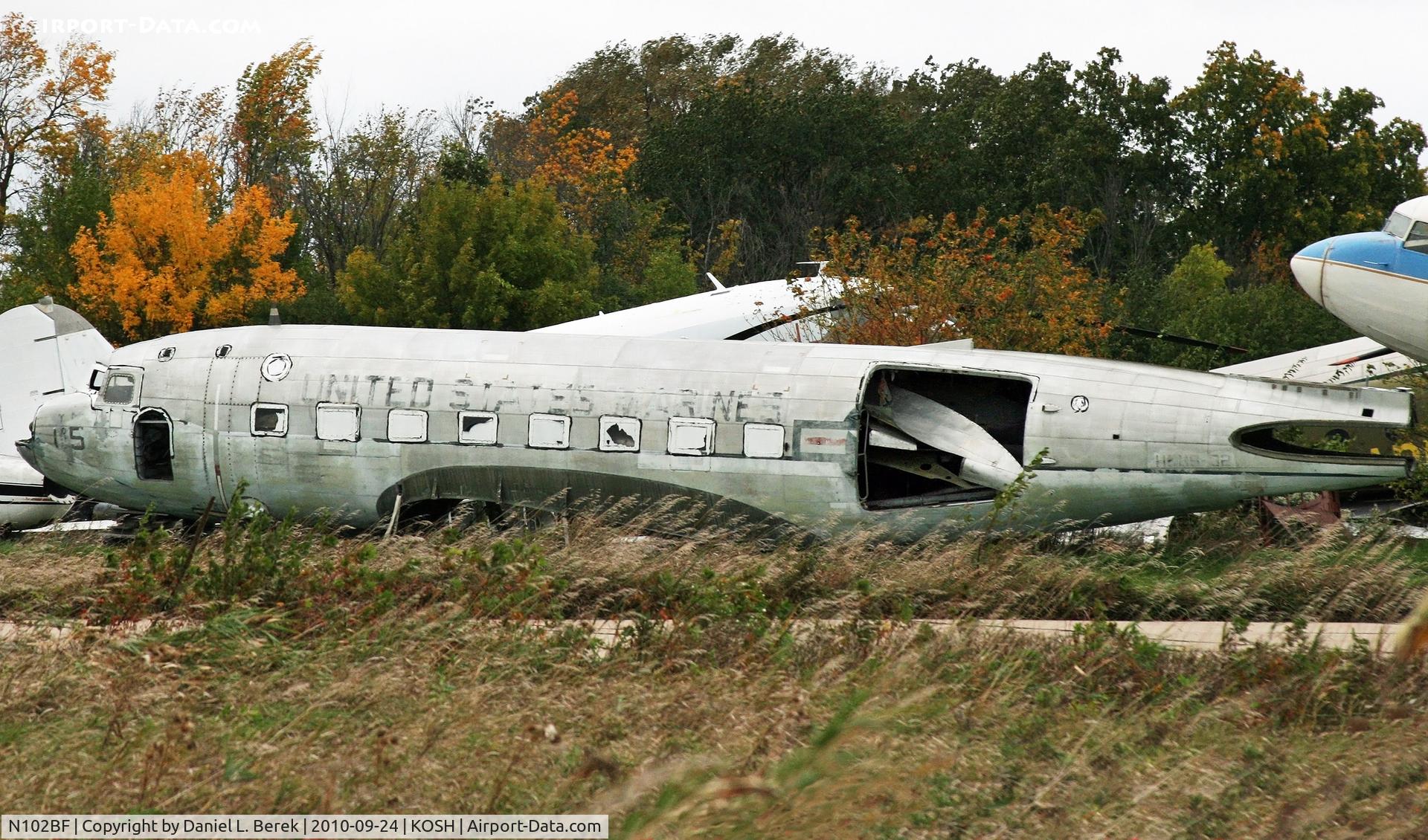N102BF, Douglas C-117D C/N 43334, This bird has given its vital parts to other DC-3s converted to turbo power at Basler Turbo Conversions.