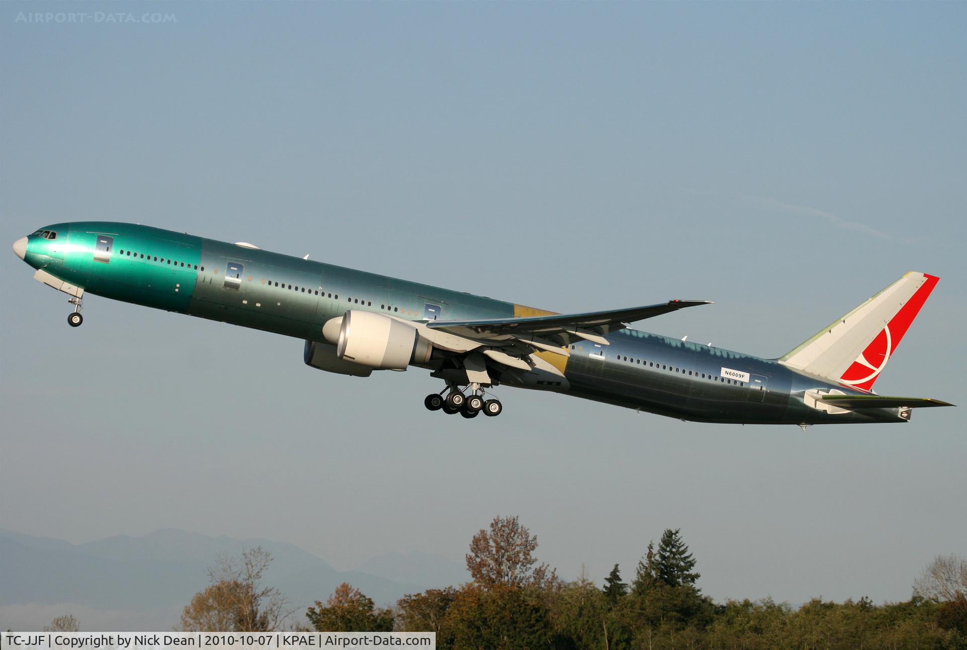 TC-JJF, 2010 Boeing 777-3F2/ER C/N 40708, KPAE Boeing 127 departing on first flight today and carrying N6009F as the test reg.