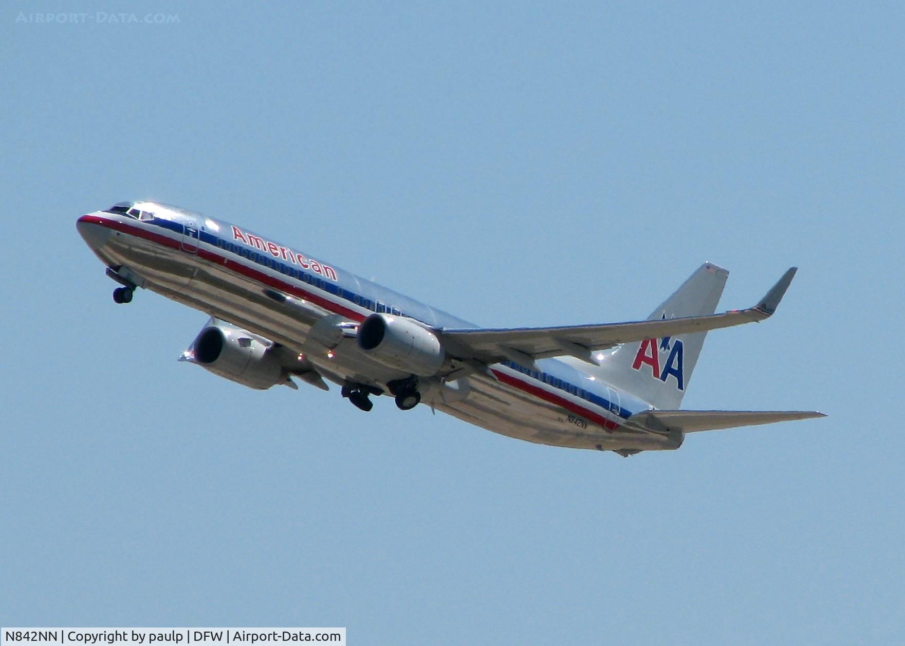 N842NN, 2010 Boeing 737-823 C/N 31099, Off of 36R at DFW.