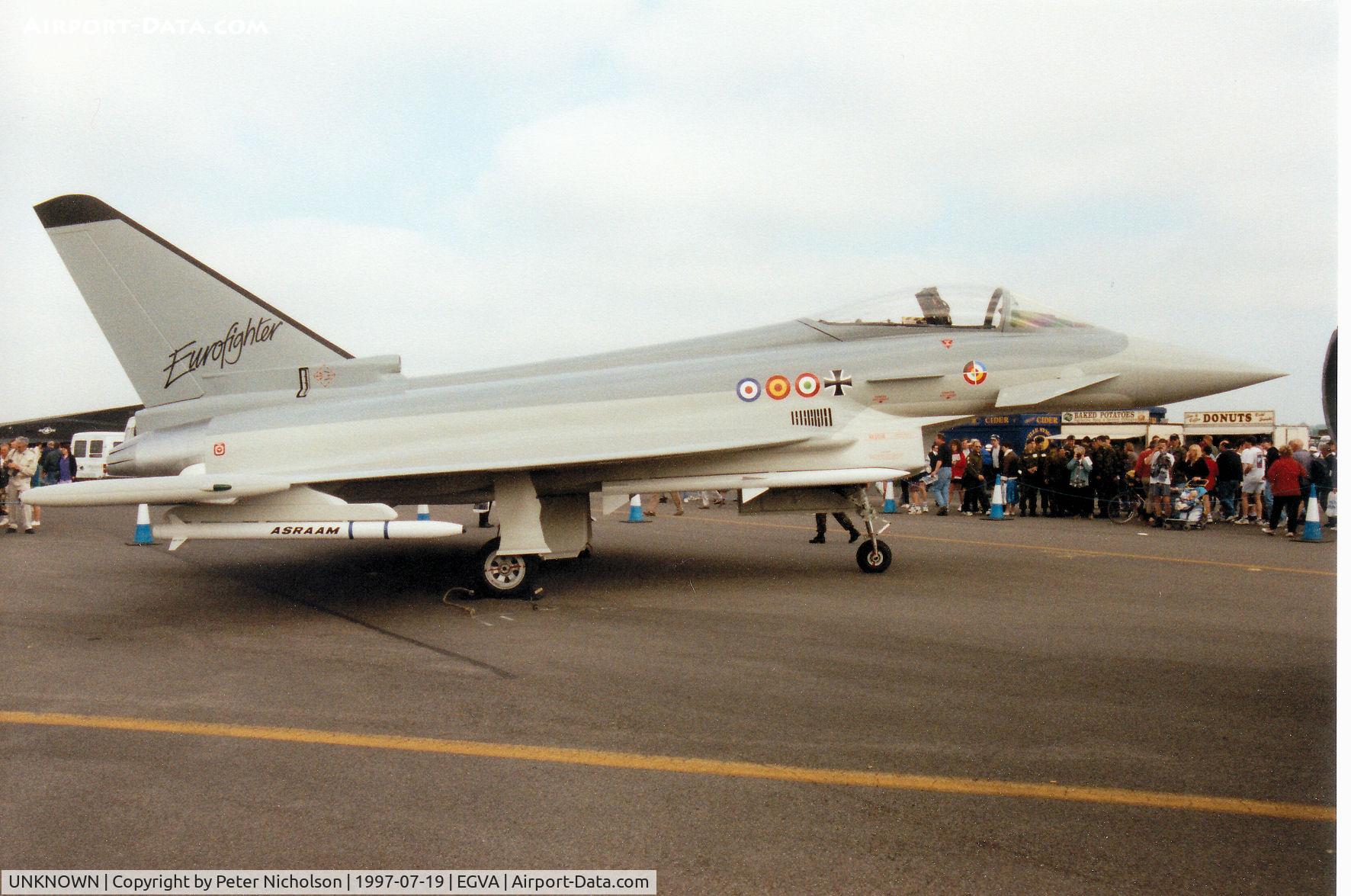 UNKNOWN, Miscellaneous Various C/N unknown, British Aerospace displayed this replica Eurofighter EF2000 at the 1997 Intnl Air Tattoo at RAF Fairford.