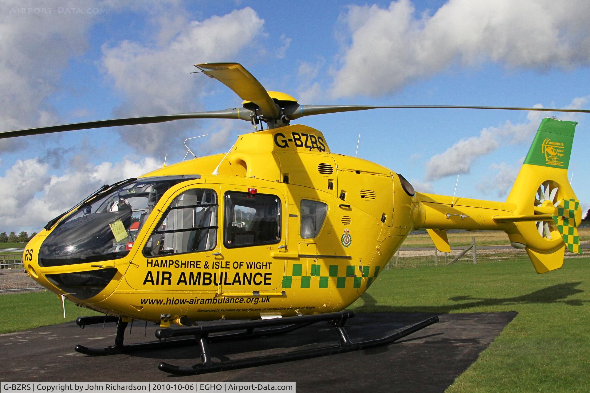 G-BZRS, 2000 Eurocopter EC-135T-2 C/N 0166, In her new colour scheme for Hampshire ans IOW Air Ambulance. Seen at Thruxton