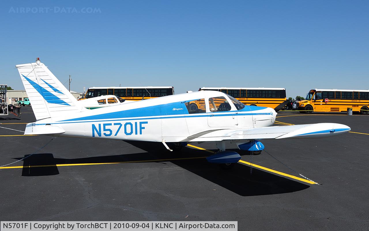 N5701F, 1968 Piper PA-28-140 C/N 28-24885, Cherokee 140 on the ramp during Lancaster Open House '10.