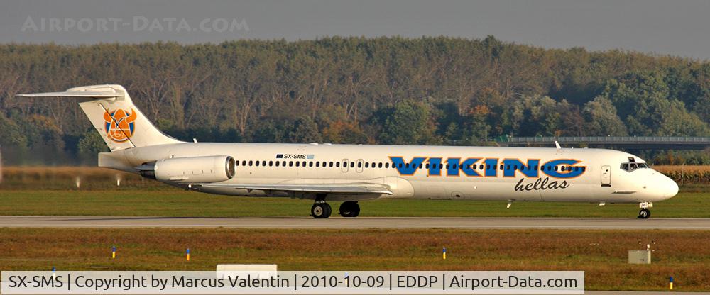 SX-SMS, 1989 McDonnell Douglas MD-83 (DC-9-83) C/N 49631, Line out, Runway North in Leipzig / EDDP