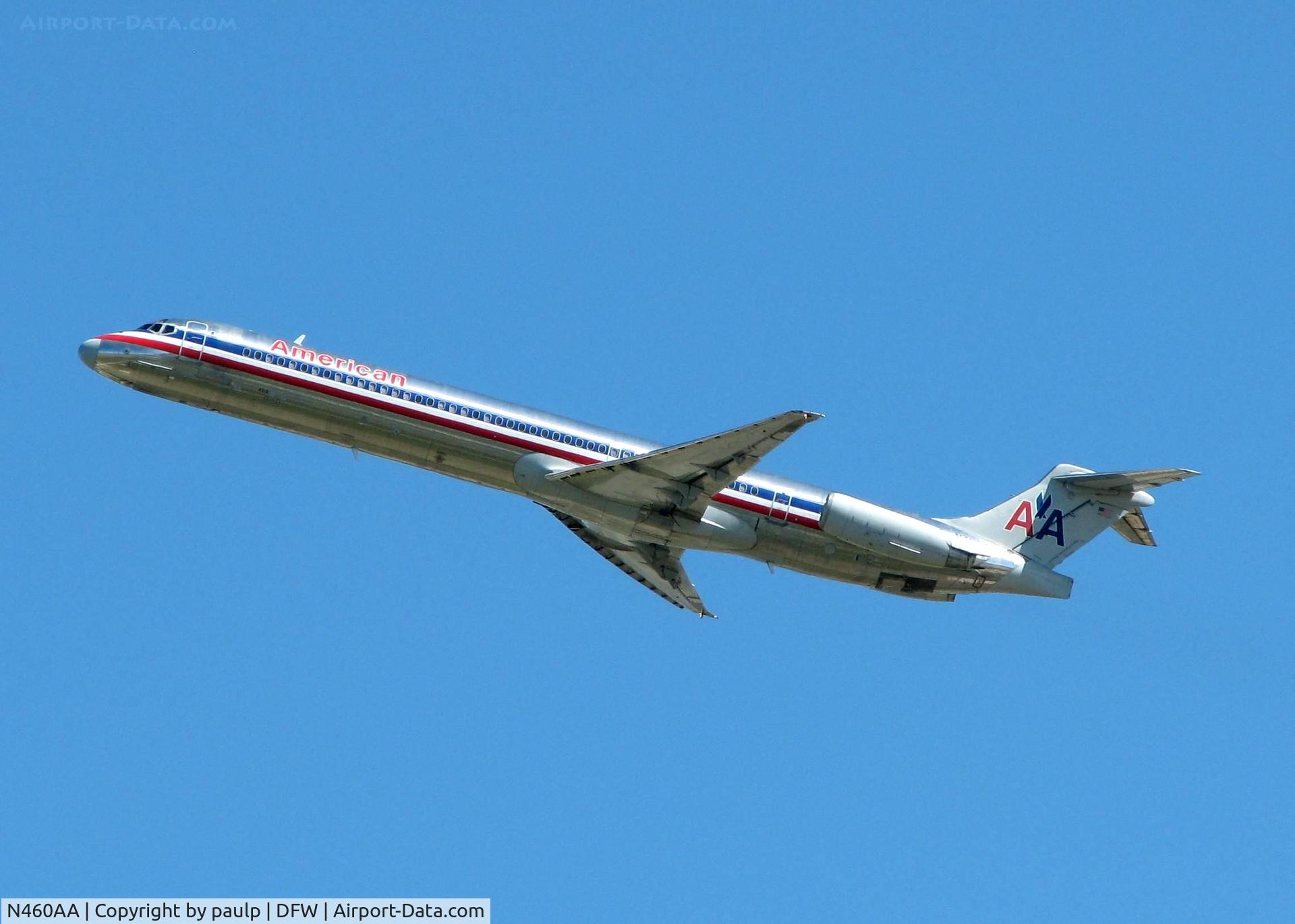 N460AA, 1988 McDonnell Douglas MD-82 (DC-9-82) C/N 49565, Off of 36R at DFW.
