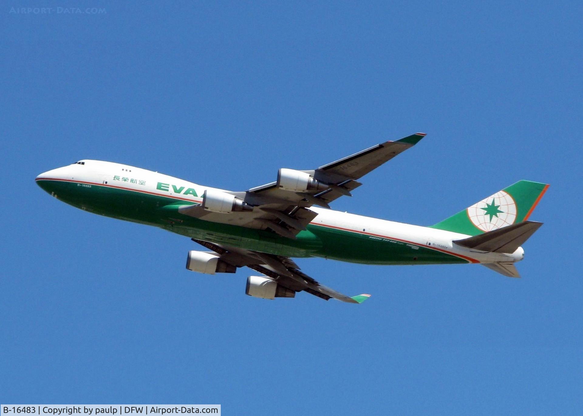 B-16483, 2002 Boeing 747-45EF (SCD) C/N 30609, Off of 36R at DFW.