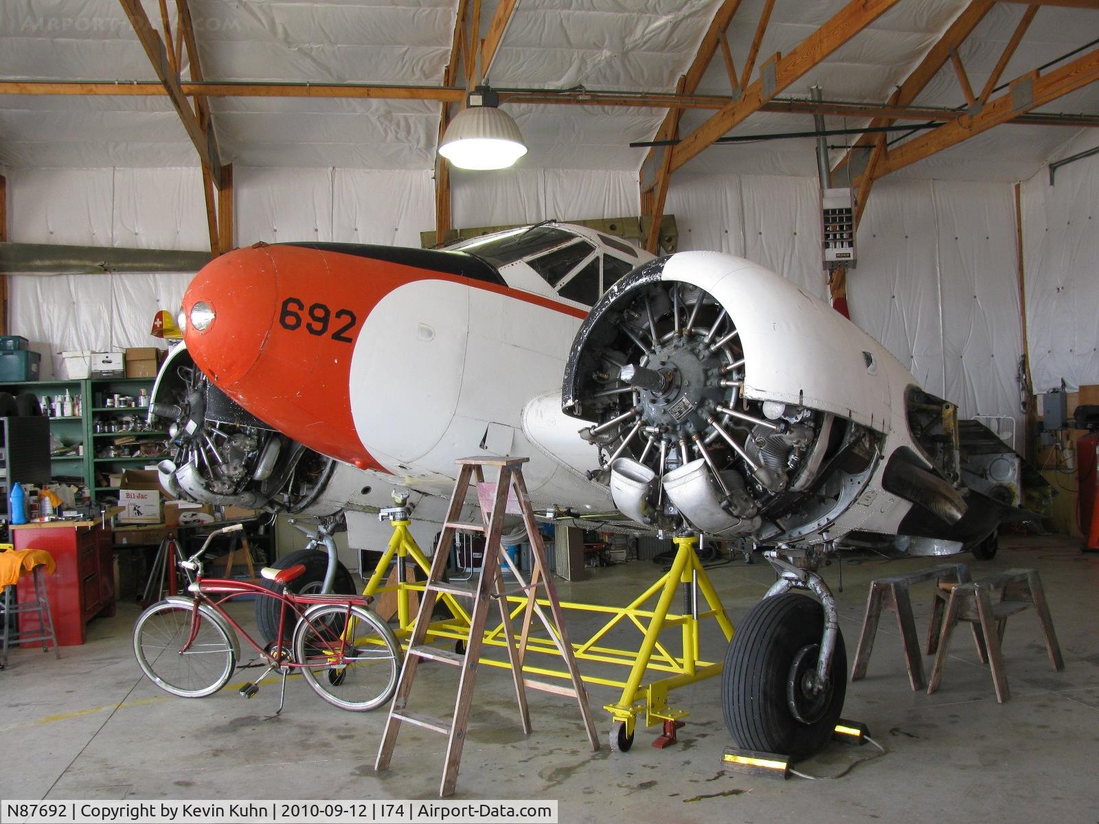 N87692, 1952 Beech C-45H Expeditor C/N AF-619, Under restoration by the Grimes Flying Lab Foundation. Taken during MERFI 2010