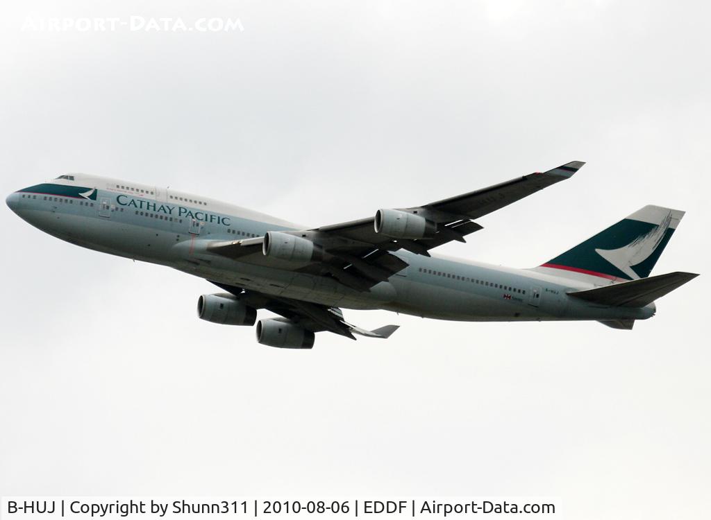 B-HUJ, 1995 Boeing 747-467 C/N 27595, Taking off rwy 25R