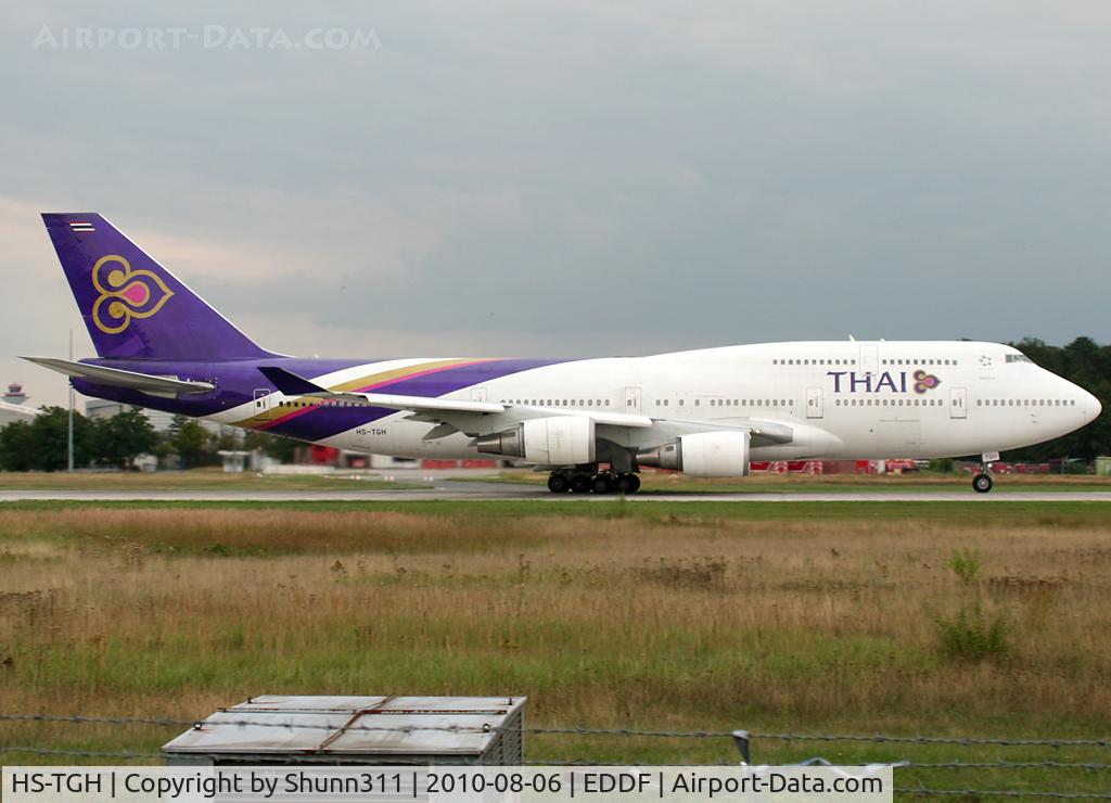 HS-TGH, 1989 Boeing 747-4D7 C/N 24458, Taking off rwy 18