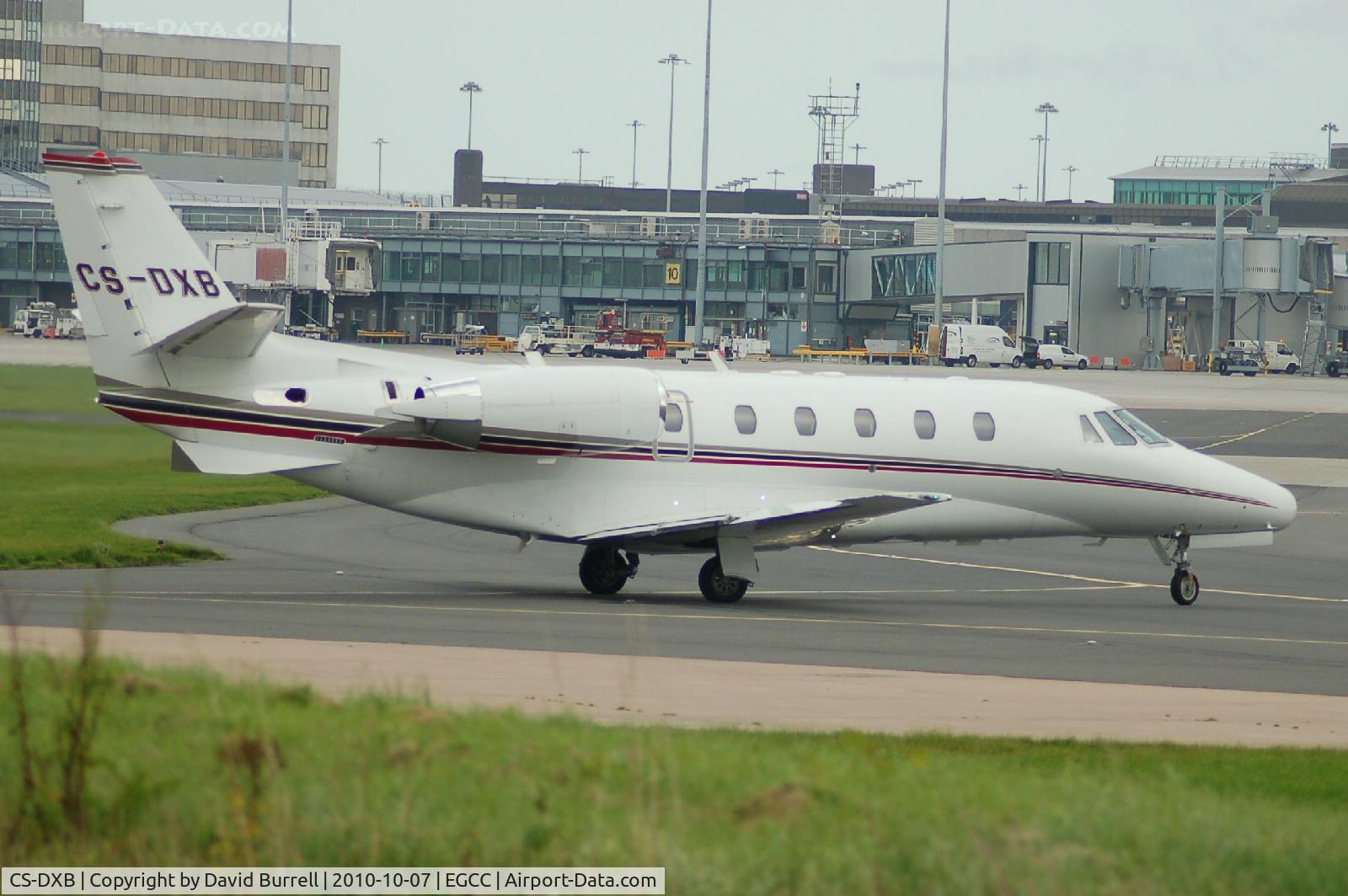 CS-DXB, Cessna 560 XL Citation Excel C/N 560-5553, CS-DXB Cessna XL Citation taxiing at Manchester Airport