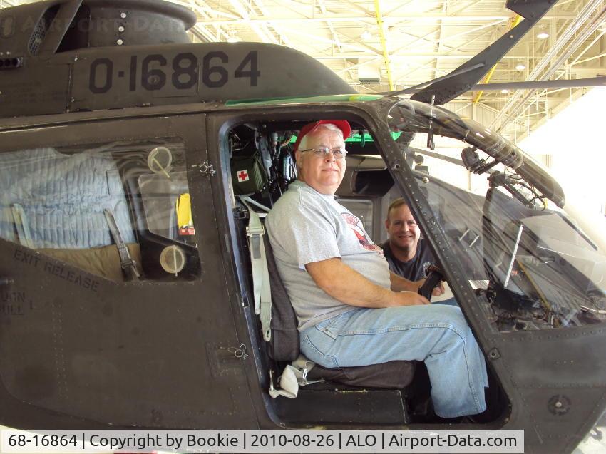 68-16864, 1968 Bell OH-58A Kiowa C/N 40178, 41 years later, I can still get my butt into the cockpit!  CW3 Eric Schuler of the Iowa National Guard looks on.  Eric was our host for this mini-reunion.  I live in Newton, IA.