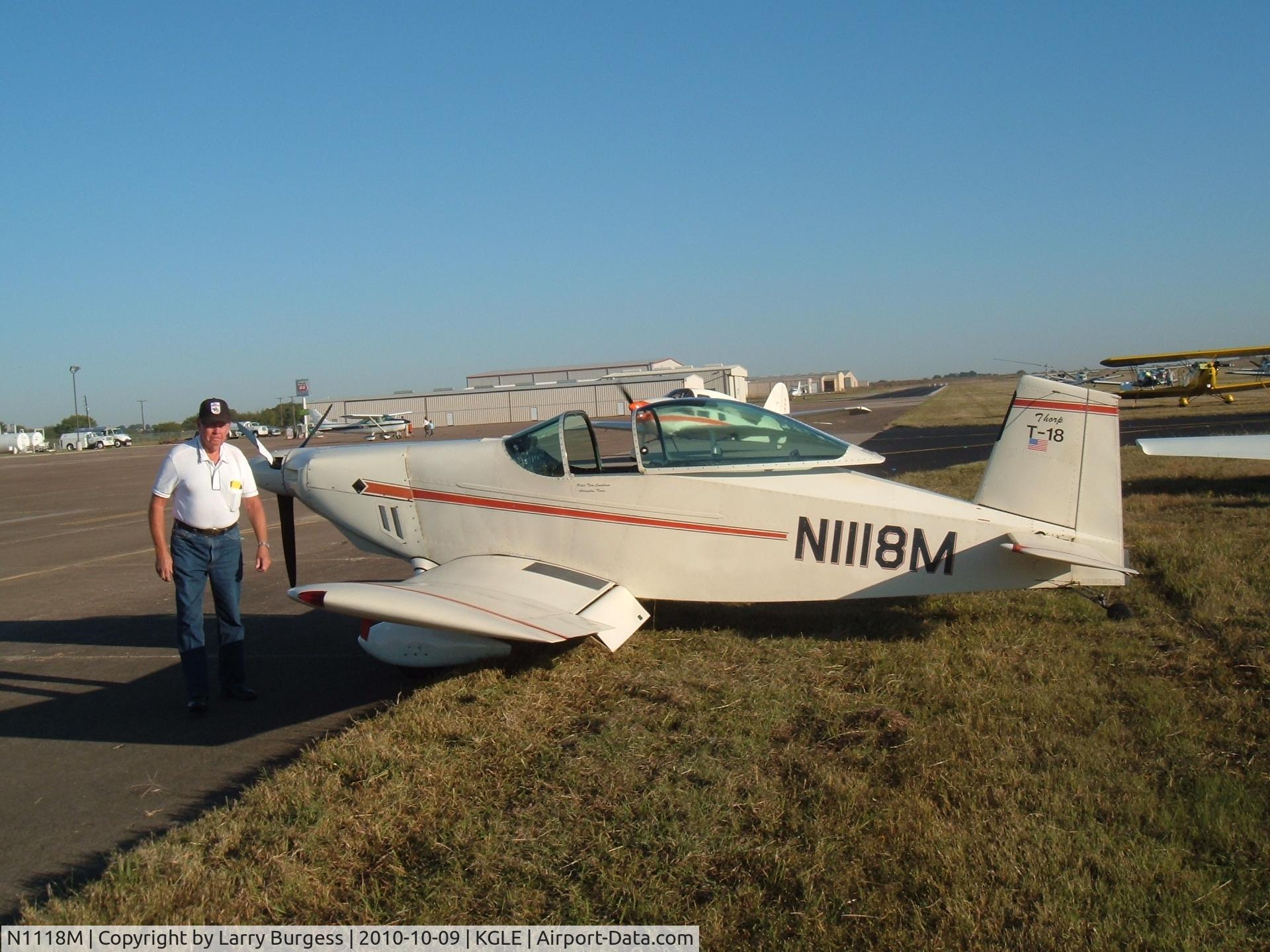 N1118M, 1970 Thorp T-18 Tiger C/N 390, At the Fall Festival of Flight — the 48th Annual Fly-in at the Gainesville Municipal Airport hosted by the Texas Chapter of the Antique Airplane Association
