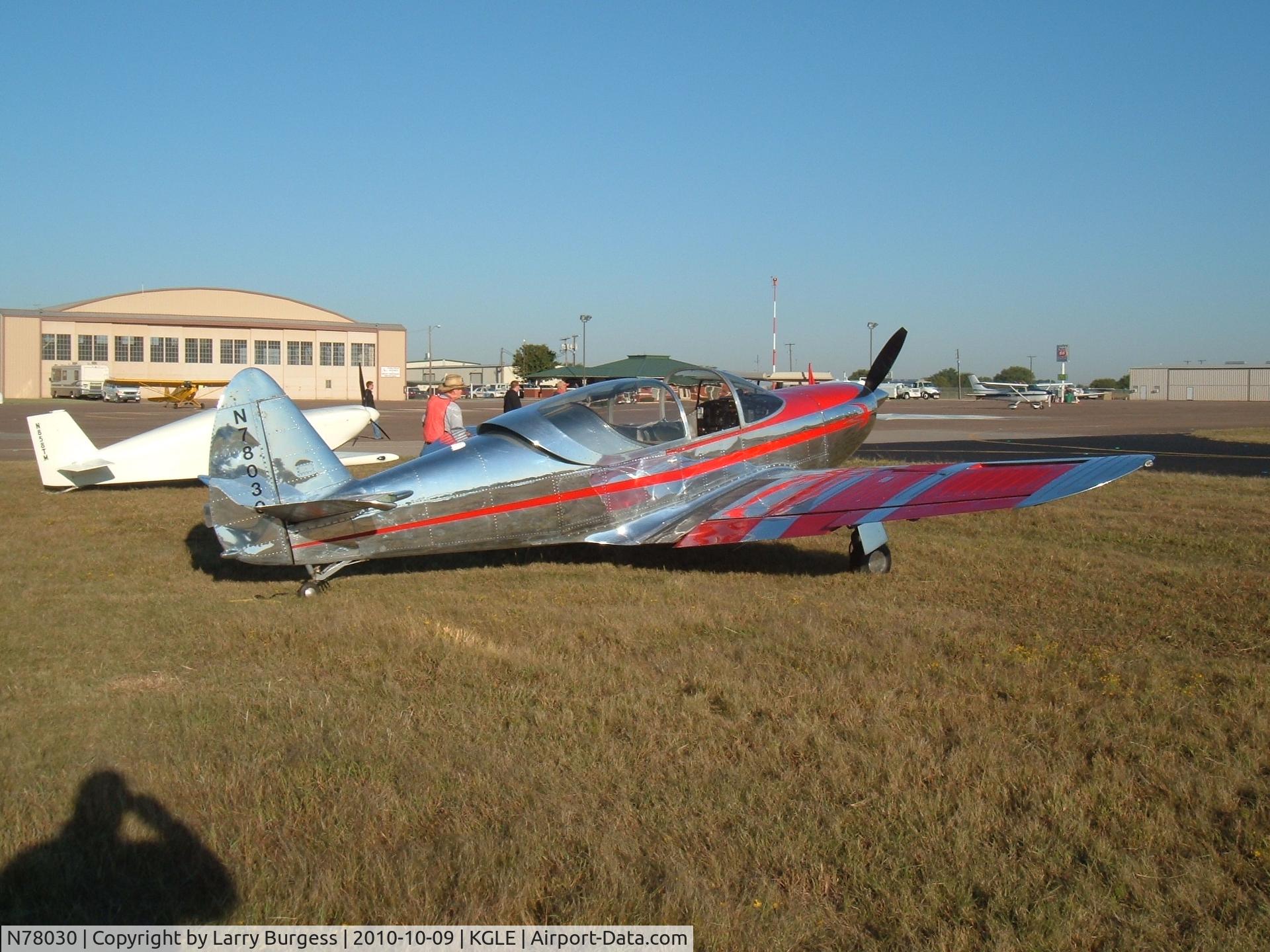 N78030, 1946 Globe GC-1B Swift C/N 2030, At the Fall Festival of Flight — the 48th Annual Fly-in at the Gainesville Municipal Airport hosted by the Texas Chapter of the Antique Airplane Association